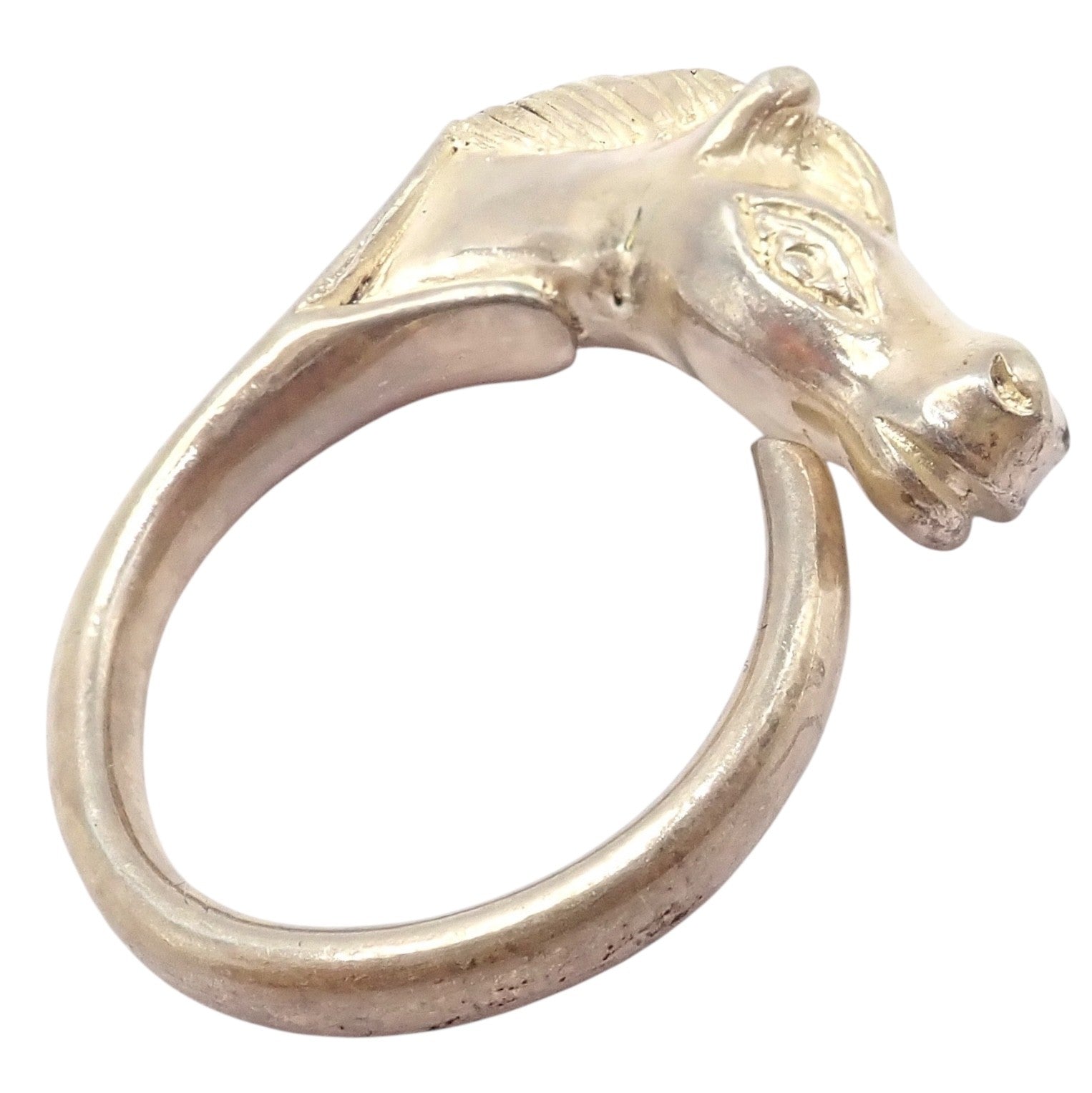 Authentic! Hermes Silver Horse Cheval Band Ring | Fortrove