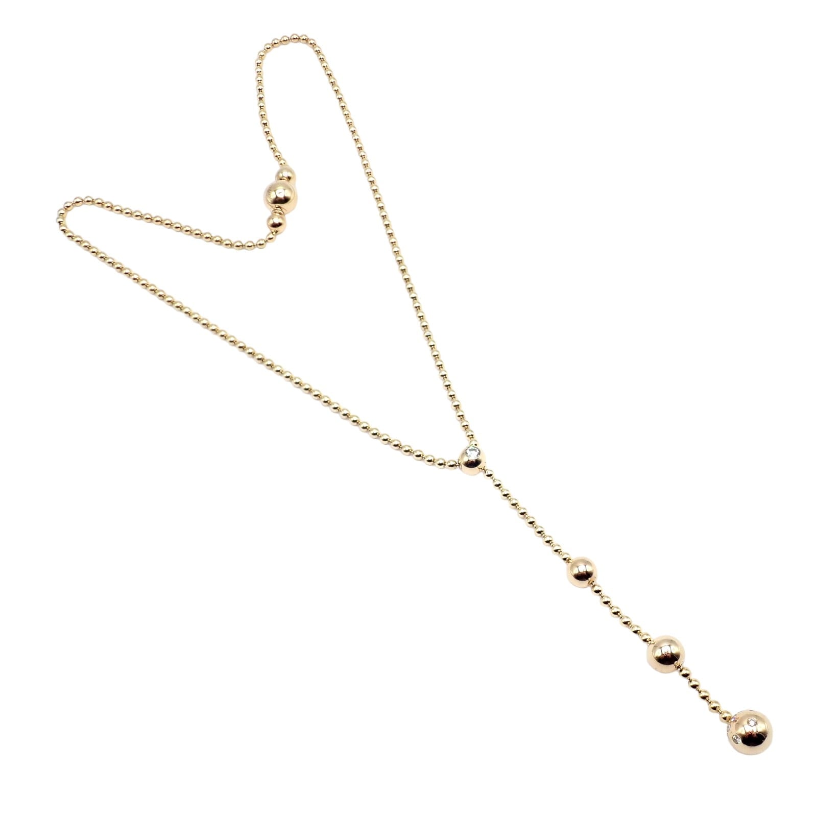 Authentic! Cartier Draperie de Decollate 18k Yellow Gold Diamond Necklace | Fortrove
