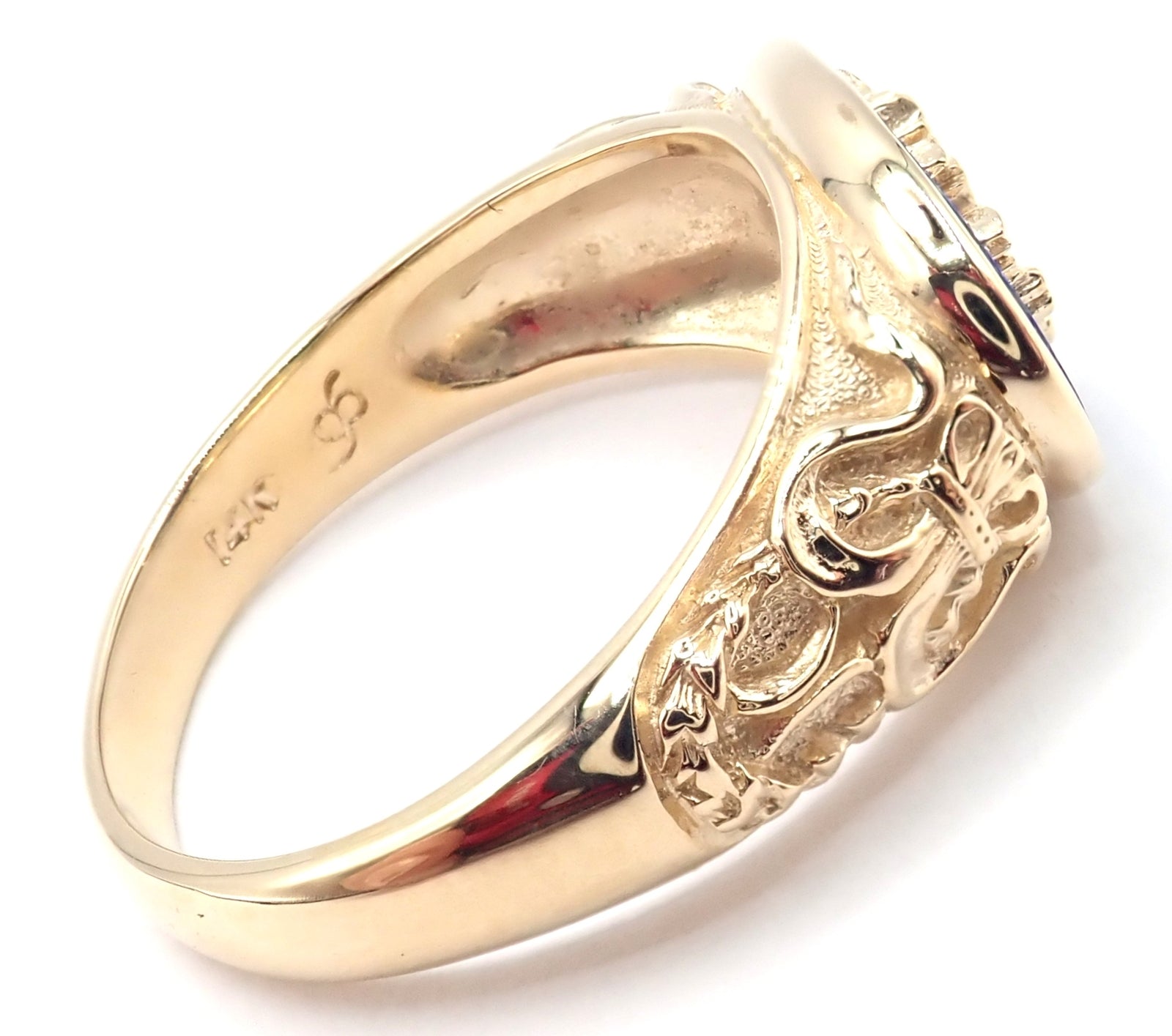 Faberge by Franklin Mint Jewelry & Watches:Men's Jewelry:Rings Authentic! Franklin Mint Faberge Imperial Eagle 14k Yellow Gold Lapis Ring