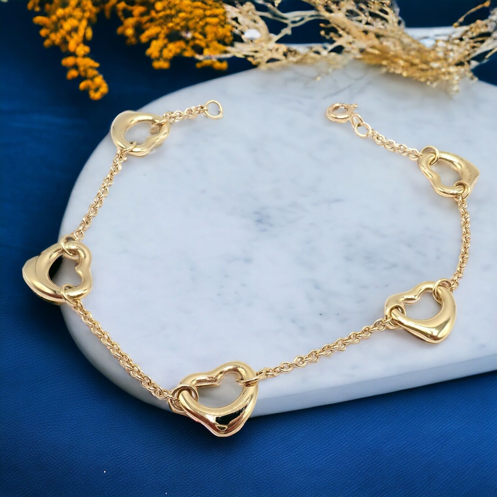 Vintage Tiffany & Co. 18k Yellow Gold Peretti 5 Loving Heart Bracelet | Fortrove