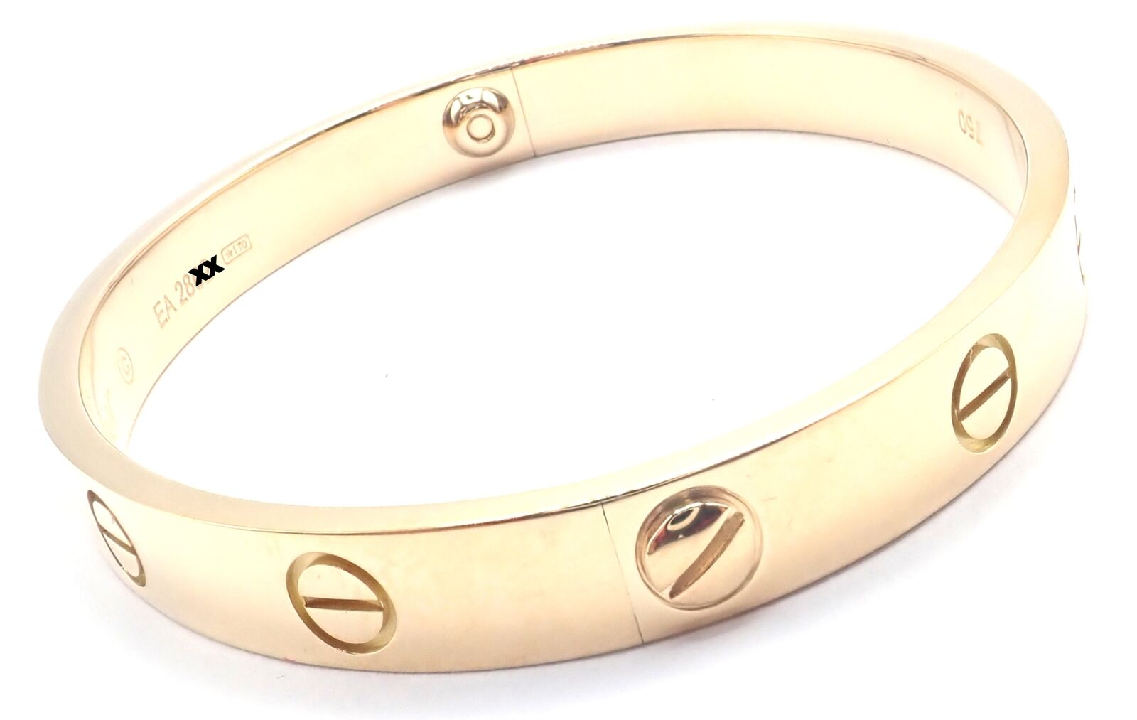 Authentic! Cartier 18k Yellow Gold Love Bangle Bracelet Size 16 Paper | Fortrove