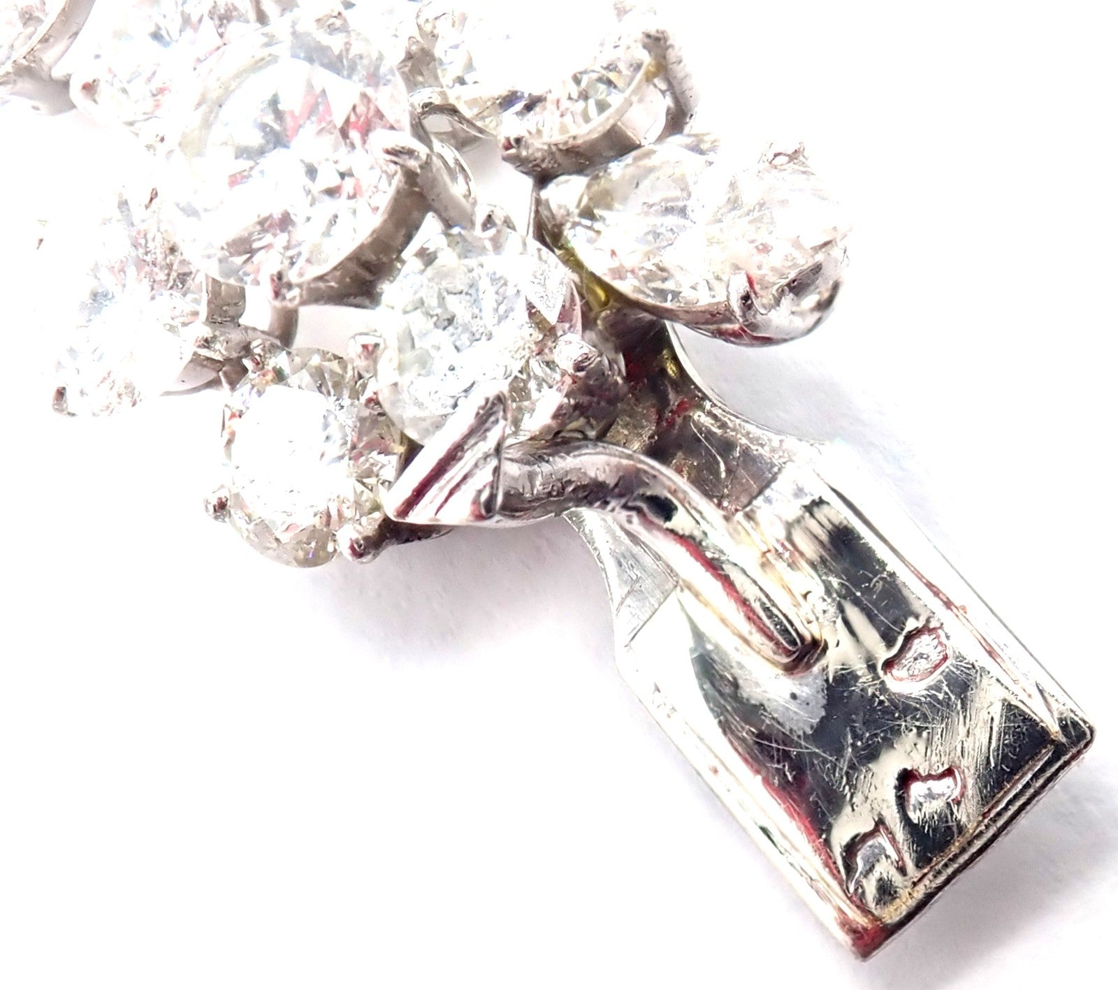 Authentic! Vintage Bvlgari Bulgari Platinum 38ct Diamond Floral Bracelet Paper | Fortrove