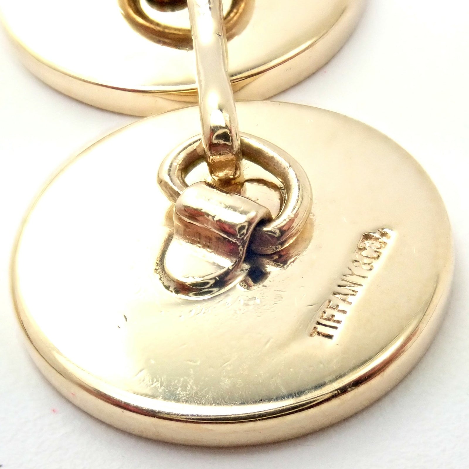 Authentic Tiffany & Co. 14k Yellow Gold Mens Cufflinks Tuxedo Buttons Full Set | Fortrove