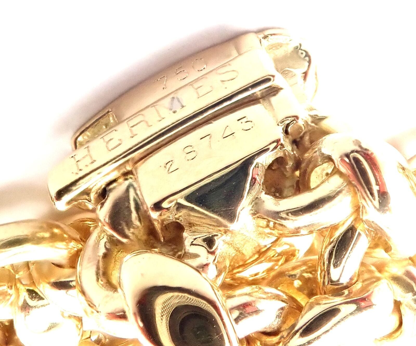 Rare! Vintage Authentic Hermes 18k Yellow Gold Link Necklace | Fortrove