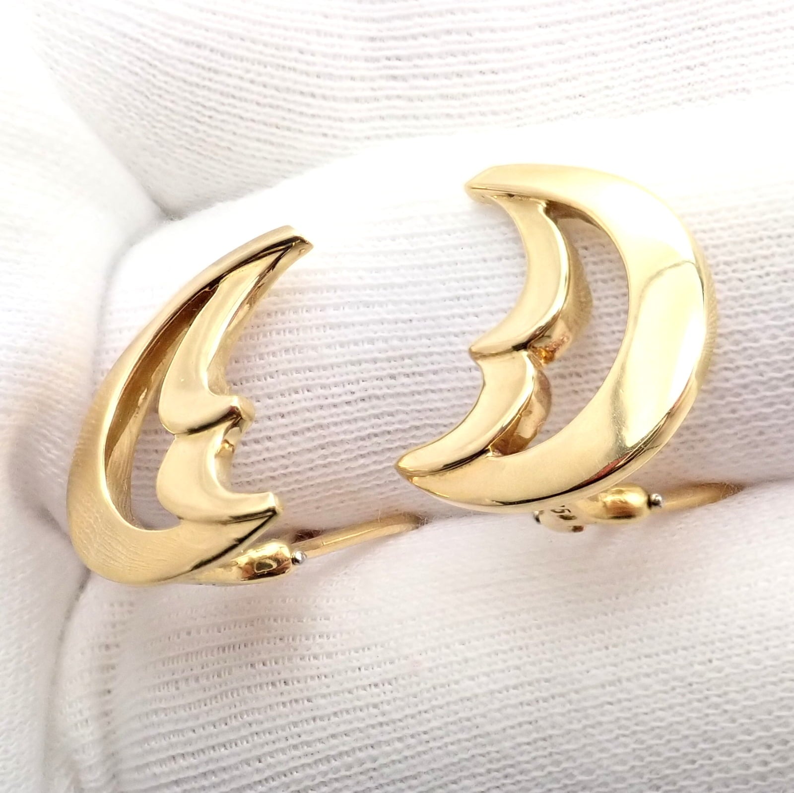 Tiffany & Co. Jewelry & Watches:Fine Jewelry:Earrings Authentic! Tiffany & Co Picasso 18k Yellow Gold Crescent Moon Large Earrings
