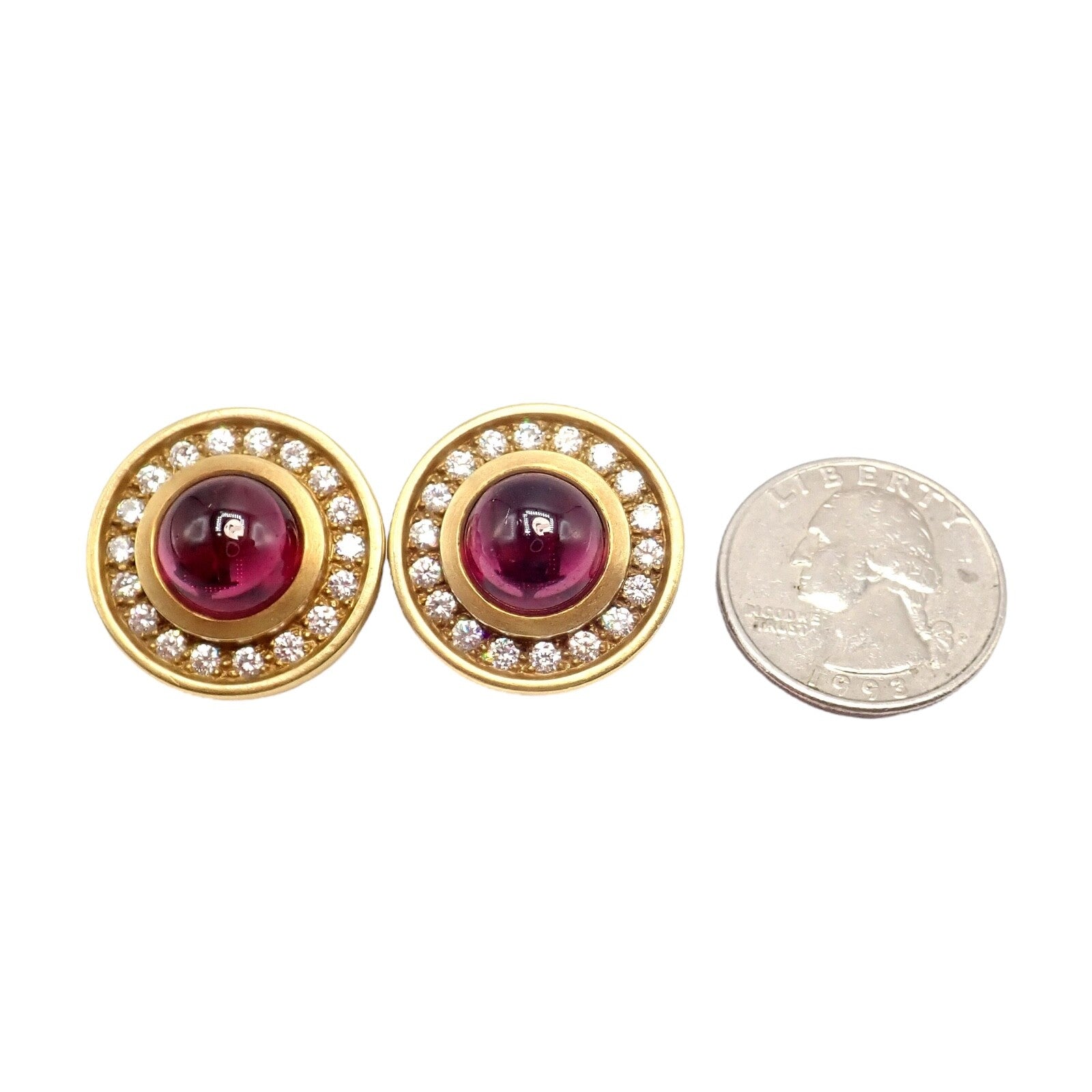Kieselstein-Cord Jewelry & Watches:Men's Jewelry:Earrings Rare! Vintage Kieselstein Cord 18k Yellow Gold Garnet Diamond Earrings 1997