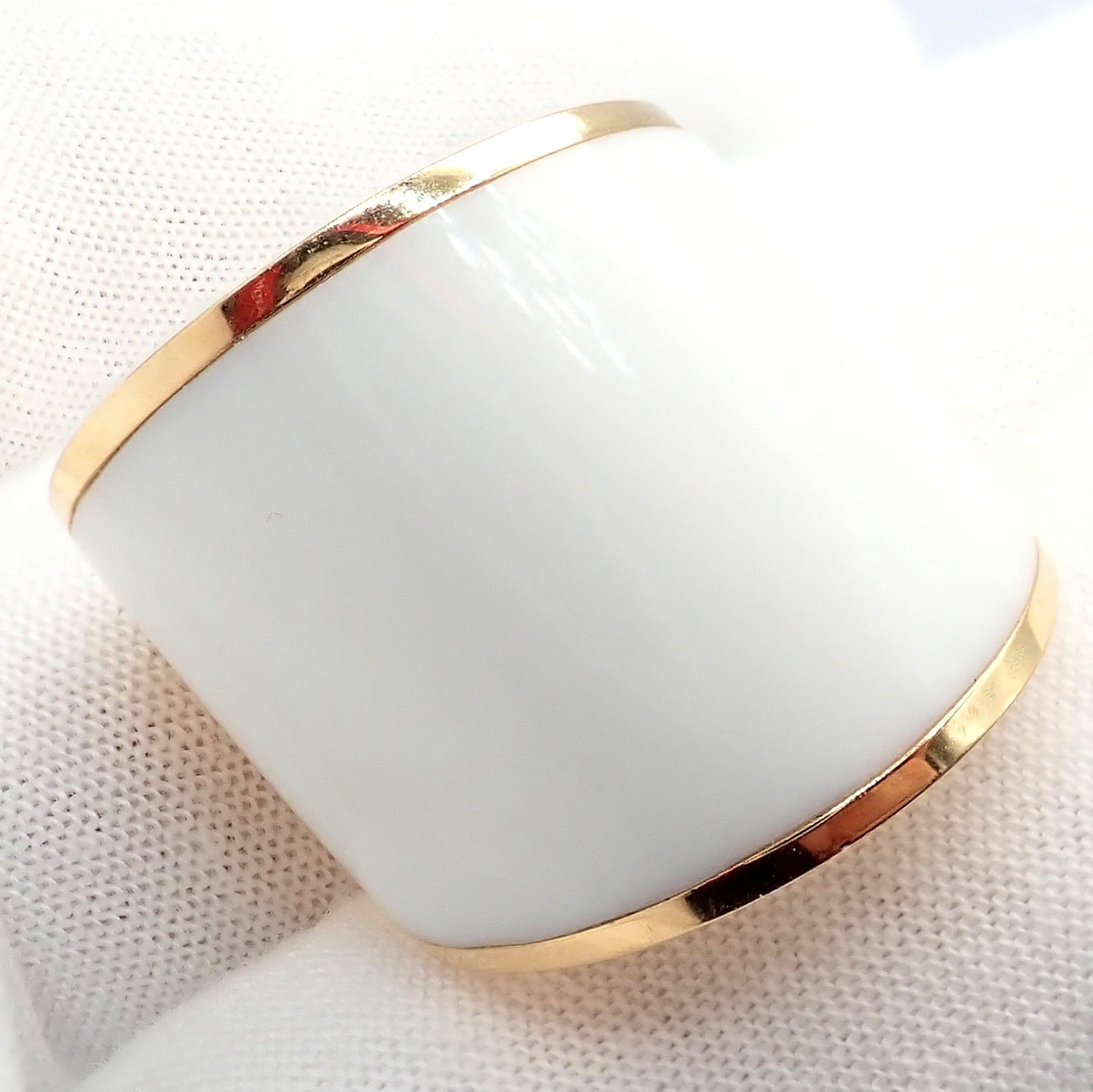 Rare! Vhernier 18k Rose Gold Vague Crossover Camuration Cacholong Ring sz 6 | Fortrove