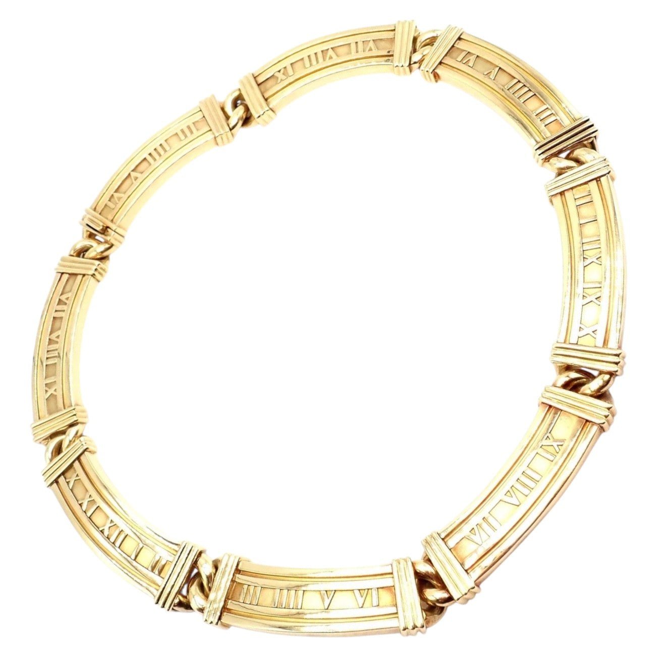 Vintage! Authentic Tiffany & Co Atlas 18k Yellow Gold Link Collar Necklace 1995 | Fortrove