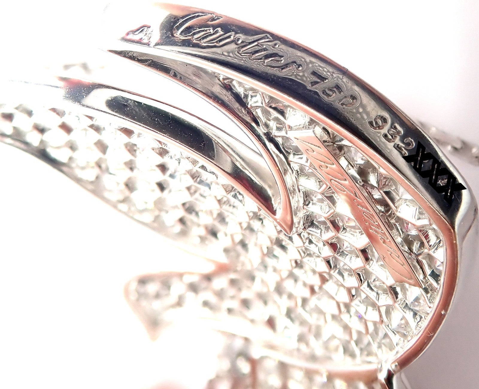 Authentic! Cartier Colombe Dove Of Peace 18k White Gold Diamond Necklace Paper | Fortrove