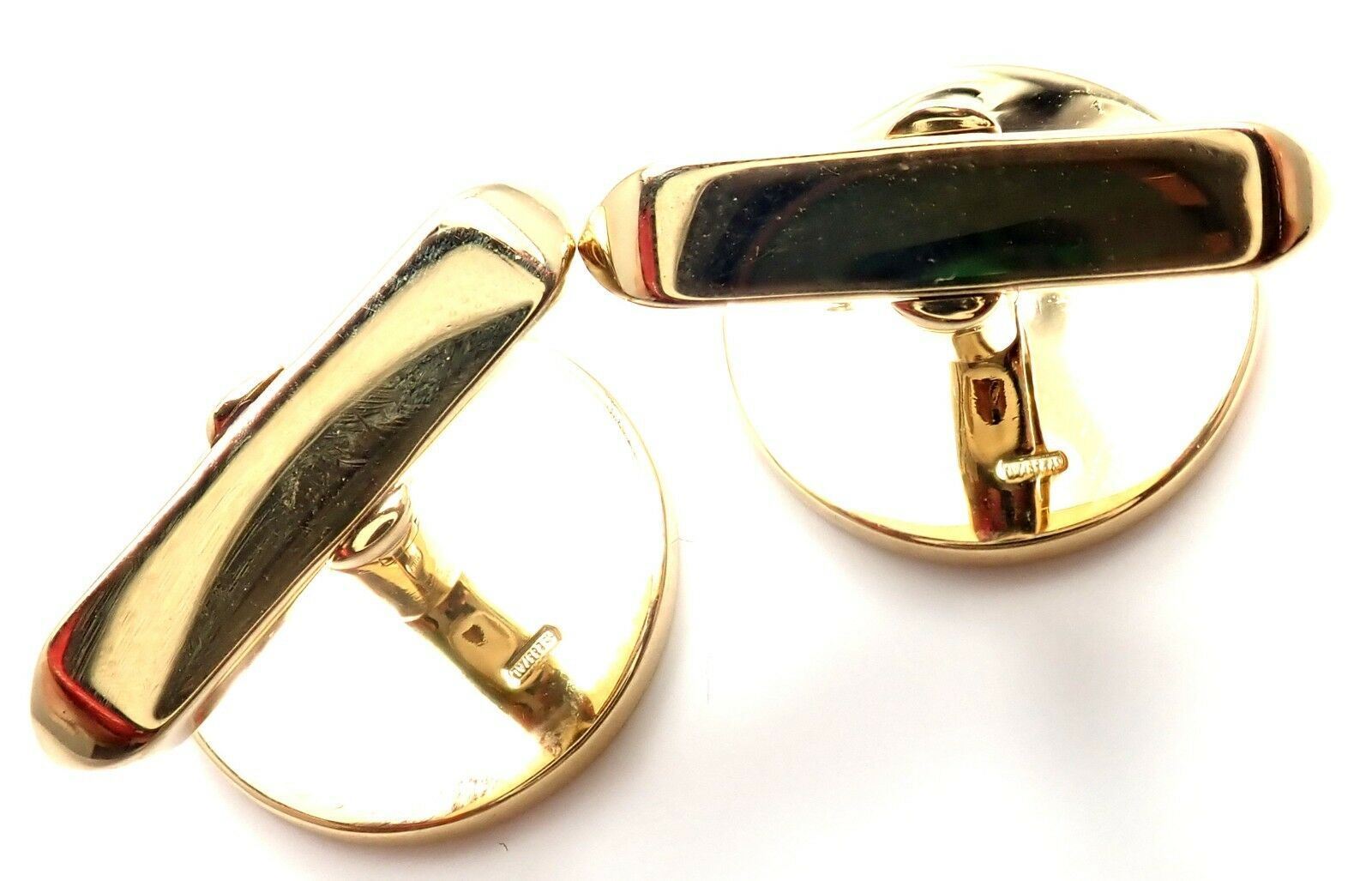 Authentic! Bvlgari Bulgari 18k Yellow Gold Black Onyx Cufflinks | Fortrove