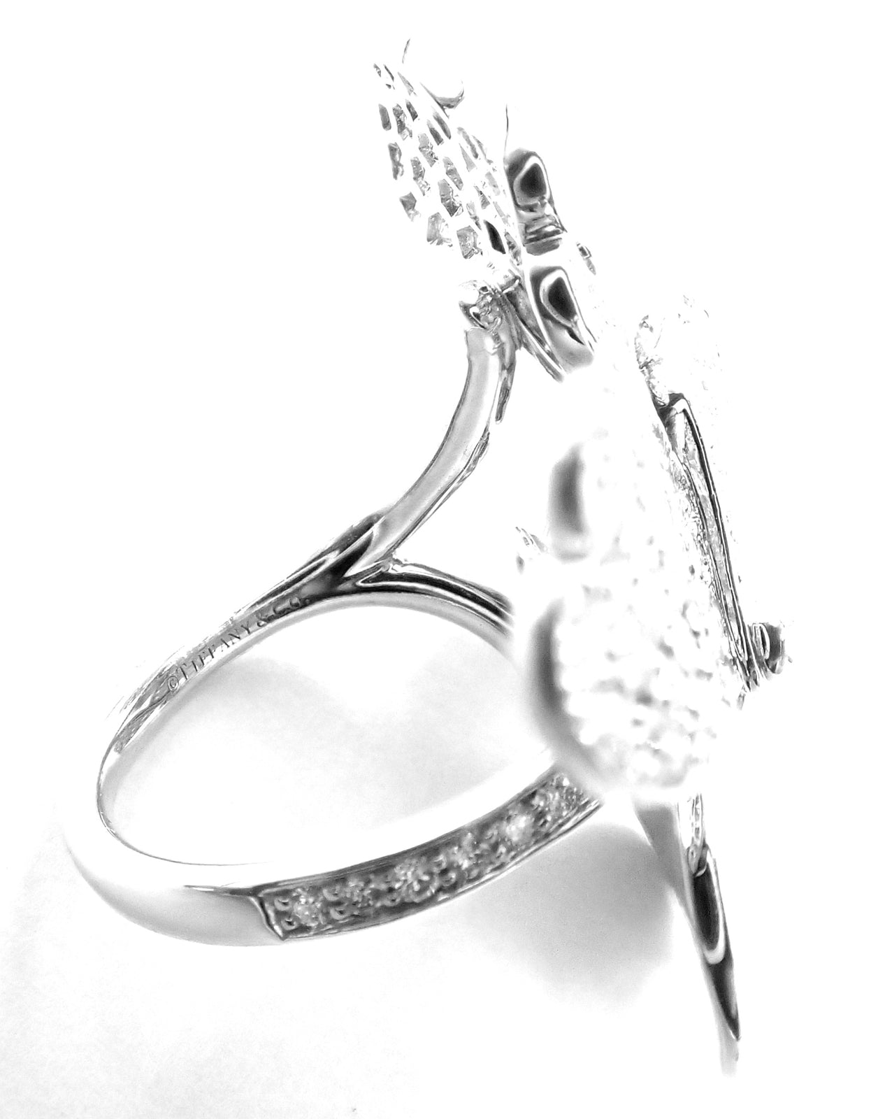 Authentic! Tiffany & Co Paper Flowers Platinum Diamond Large Ring | Fortrove