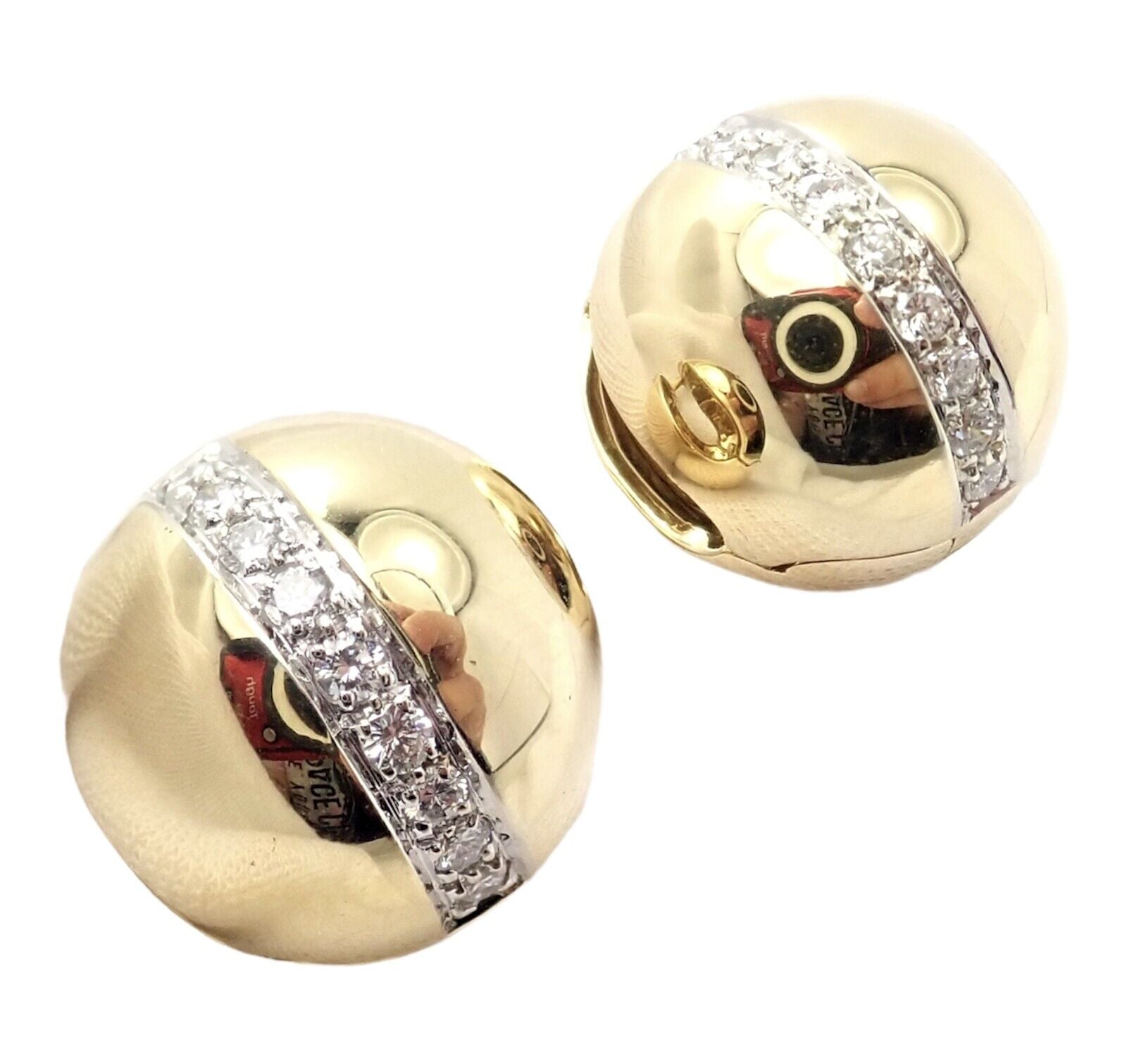 Pomellato Jewelry & Watches:Fine Jewelry:Earrings Rare! Authentic Pomellato 18k Yellow Gold Diamond Globe Hug Earrings