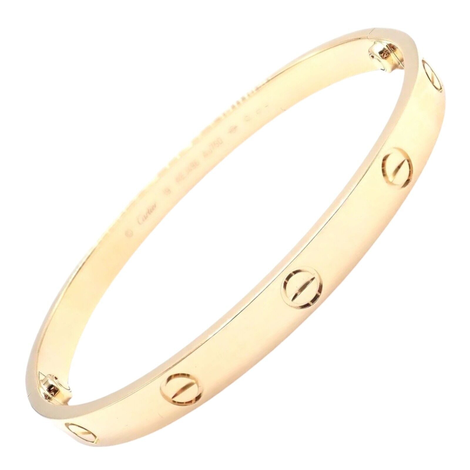 Authentic! Cartier 18k Yellow Gold Love Bangle Bracelet Size 16 Paper | Fortrove