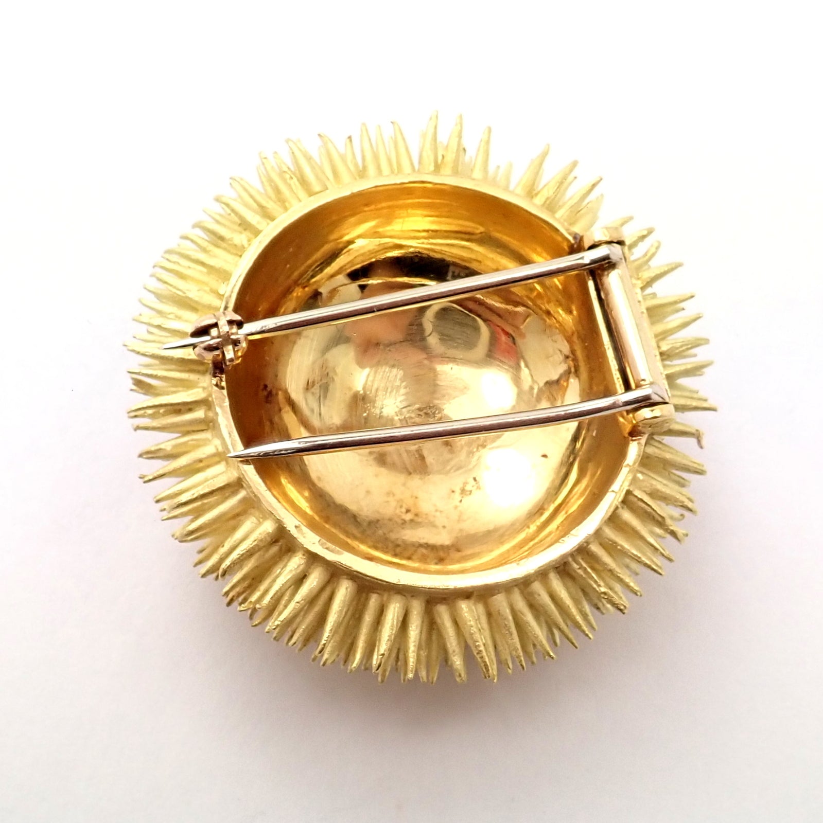Tiffany & Co 18k Yellow Gold Sapphire Diamond Large Urchin Brooch Pin 1960's | Fortrove