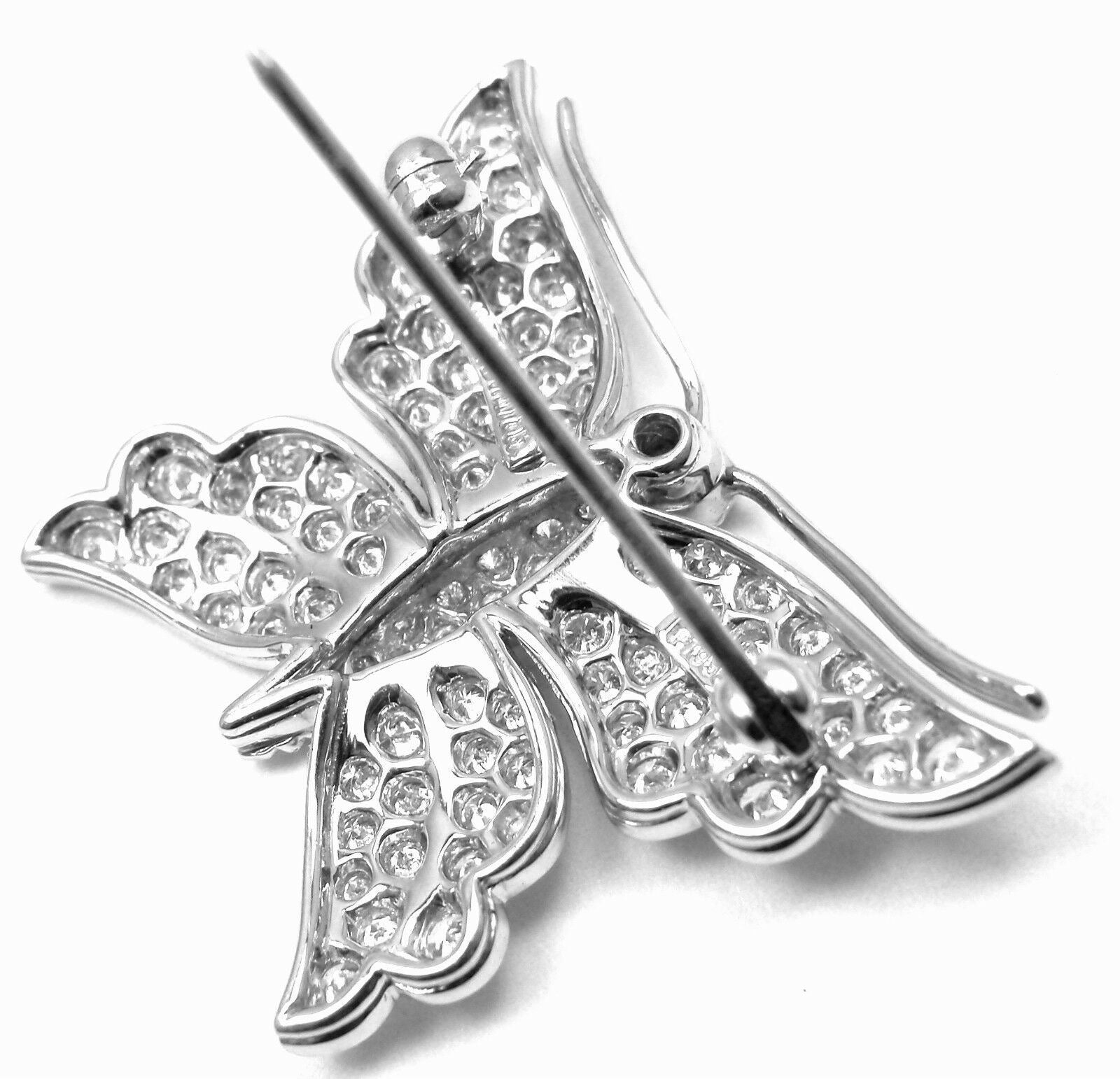 Rare! Authentic TIFFANY & CO Butterfly Platinum Diamond Pin Brooch | Fortrove