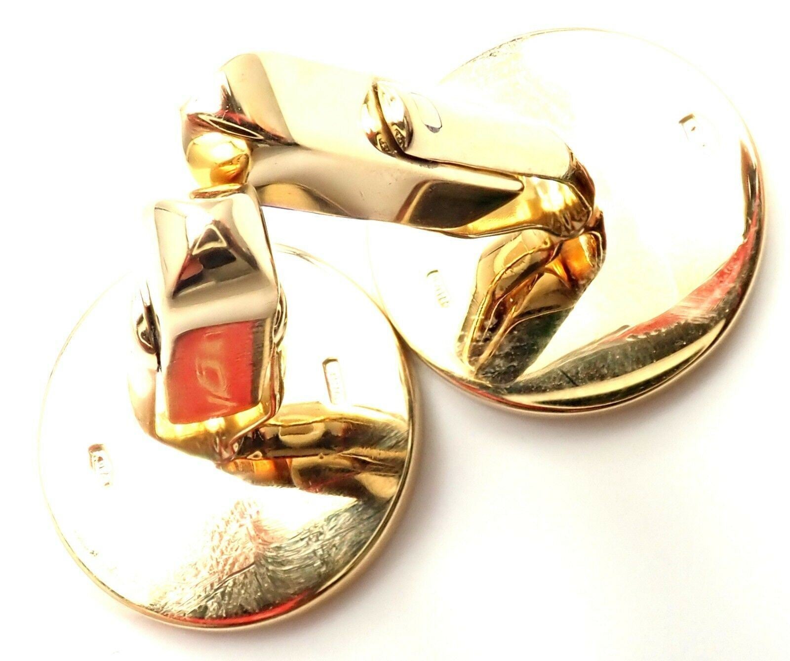 Authentic! Bvlgari Bulgari 18k Yellow Gold Black Onyx Cufflinks | Fortrove