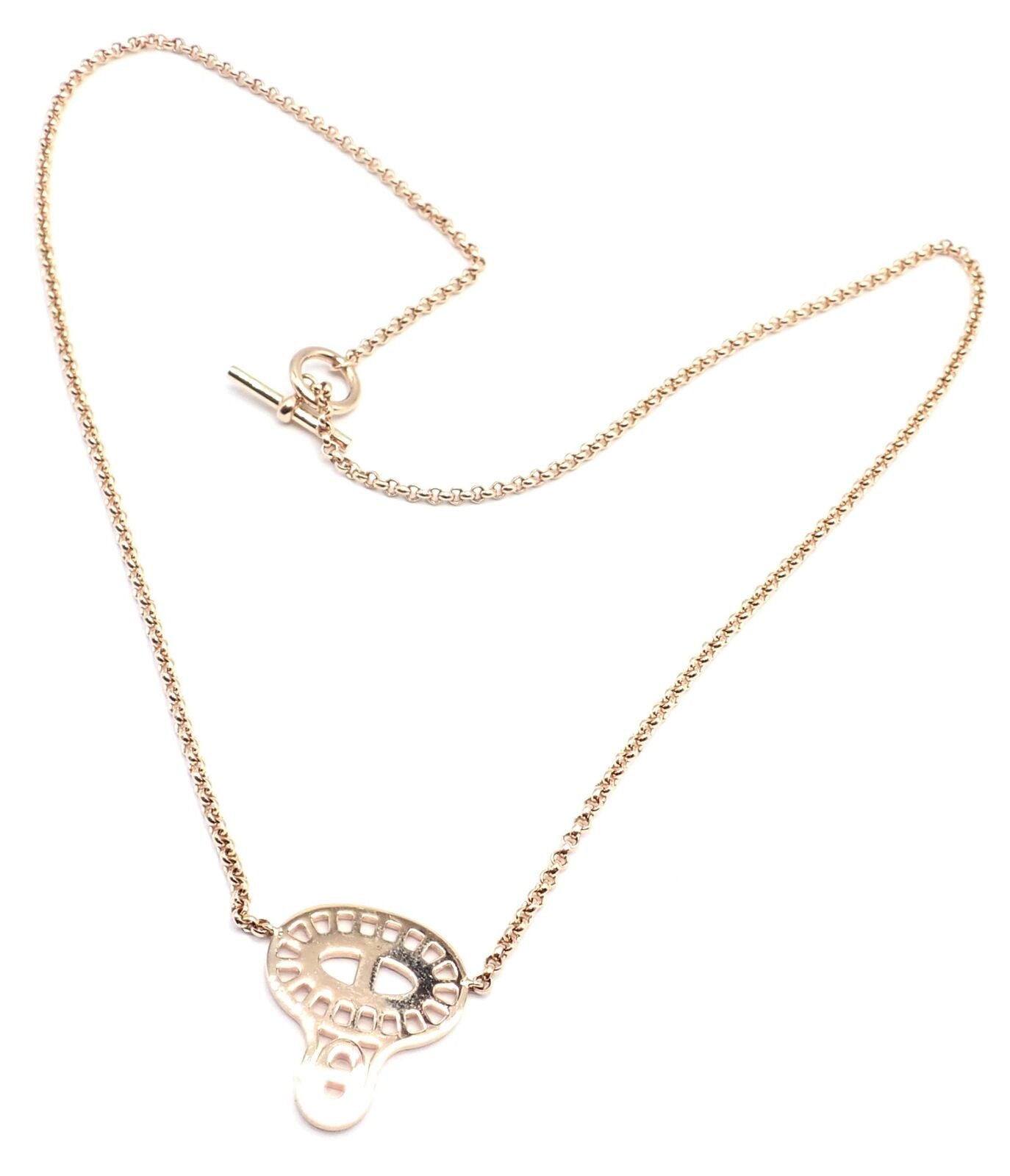 Authentic! Hermes Chaine D'ancre Divine 18k Rose Gold Diamond