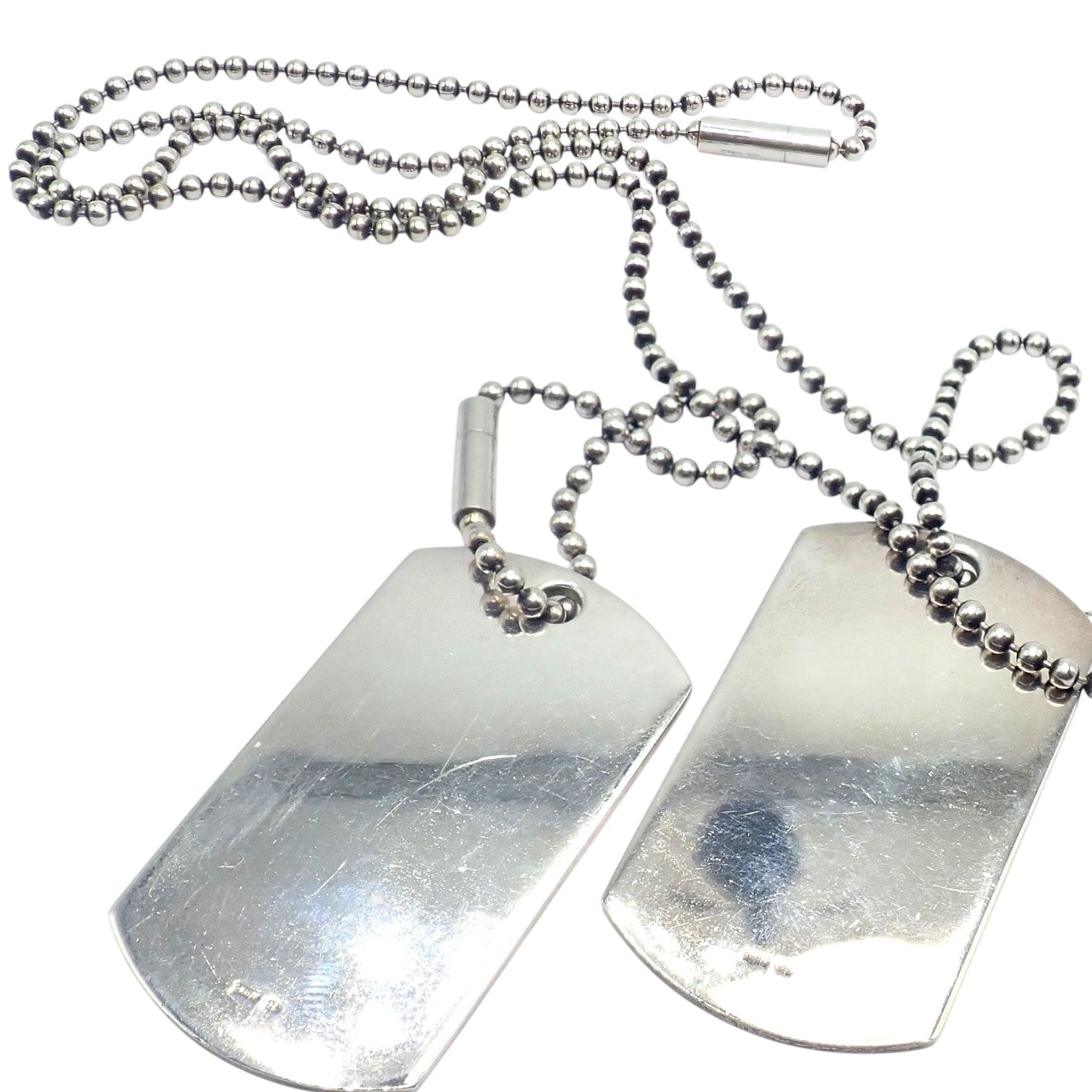 Authentic! Gucci Sterling Silver Double Dog Tag Necklace | Fortrove
