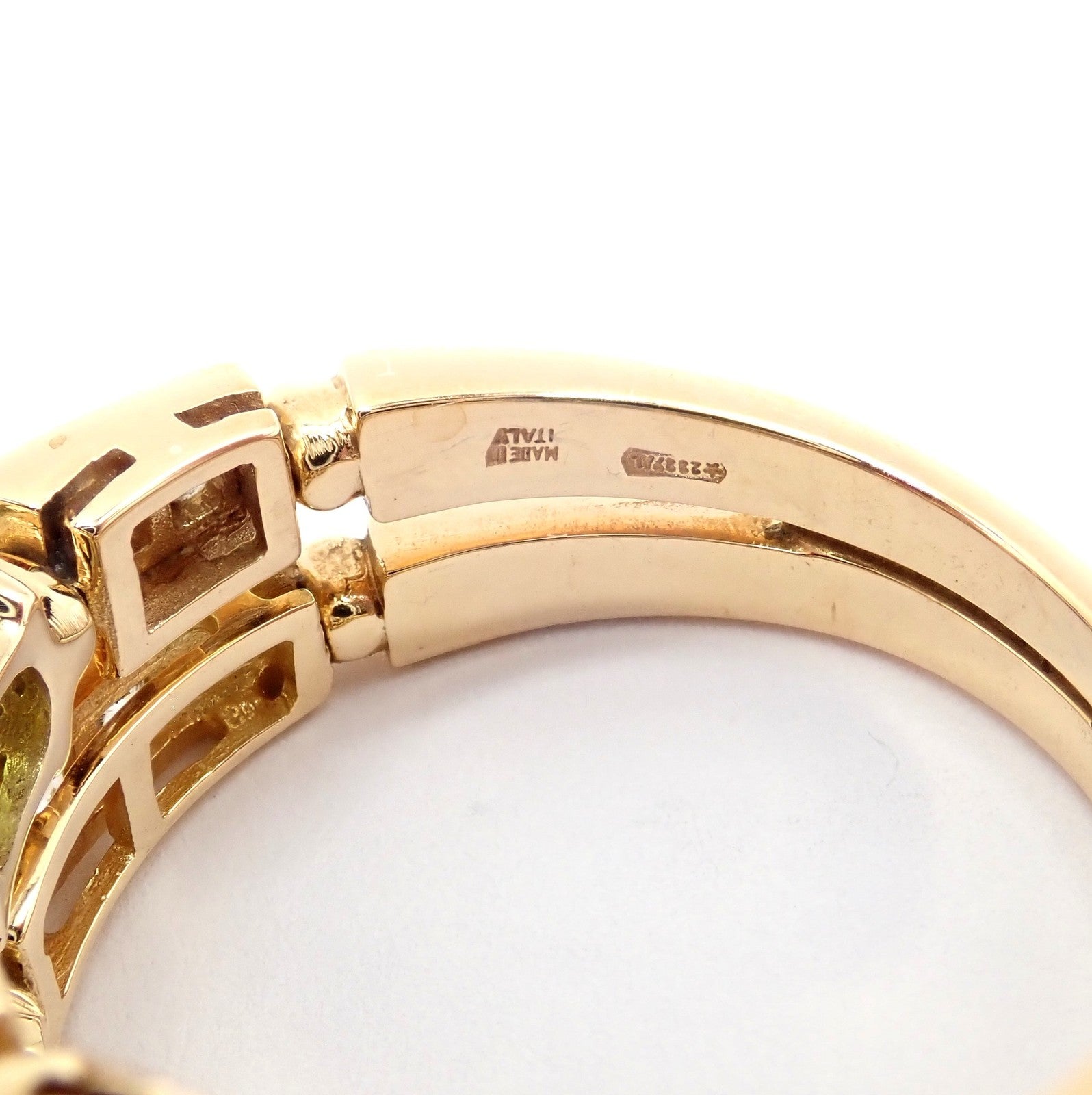 Bulgari Bulgari Allegra 18k Gold Diamond Peridot Tourmaline Band Ring | Fortrove