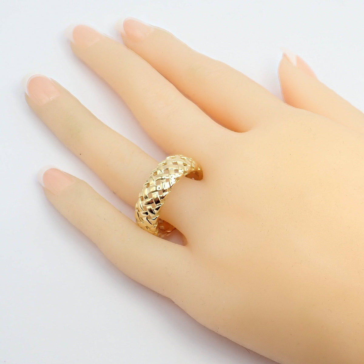 Tiffany & Co. Jewelry & Watches:Fine Jewelry:Rings Tiffany & Co. 18k Yellow Gold 8.7mm Band Vannerie Basket Weave Ring Sz 11