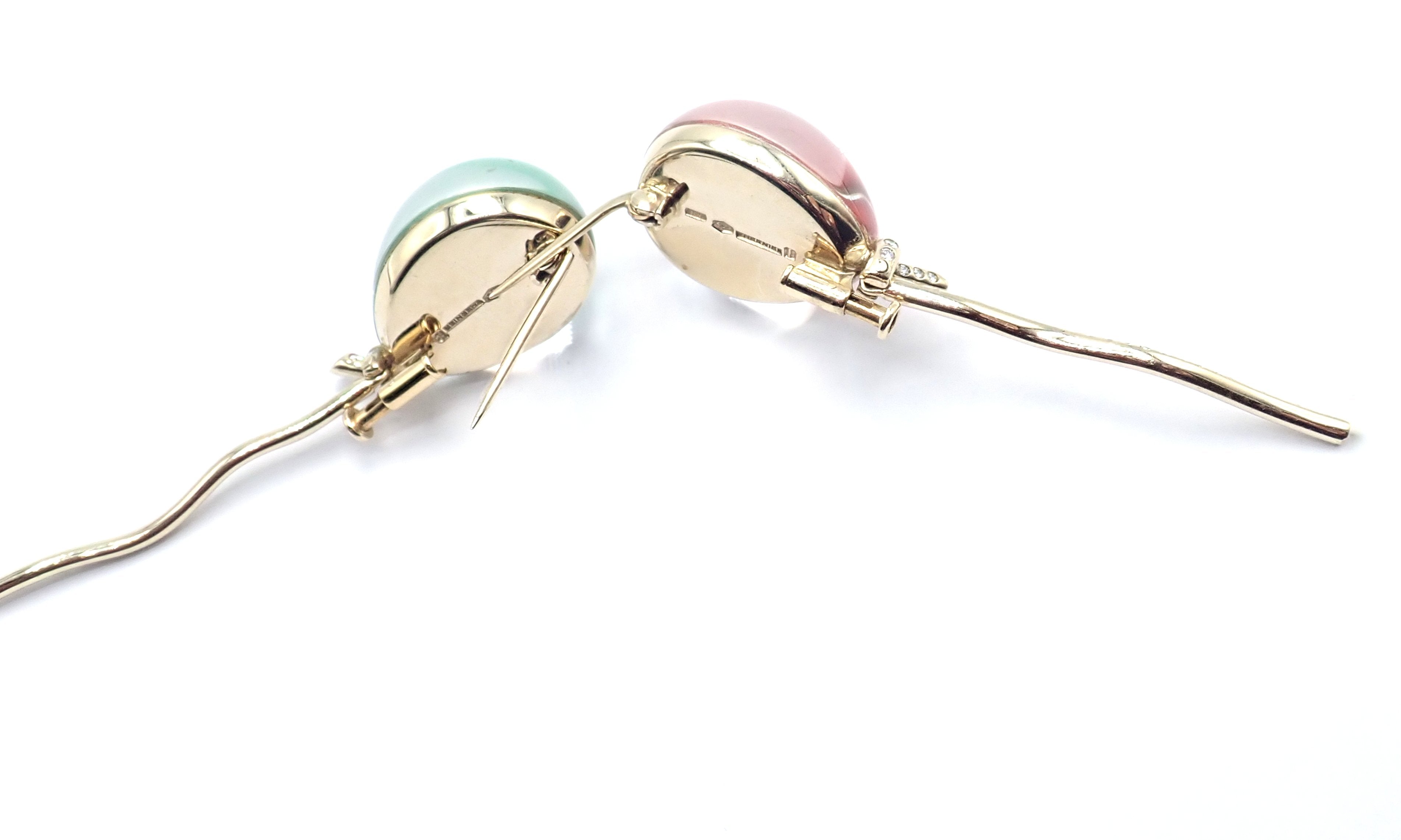 Vhernier Jewelry & Watches:Fine Jewelry:Brooches & Pins Authentic! Vhernier Pallocini 18k White Gold Diamond Set Of Two Pins Brooch