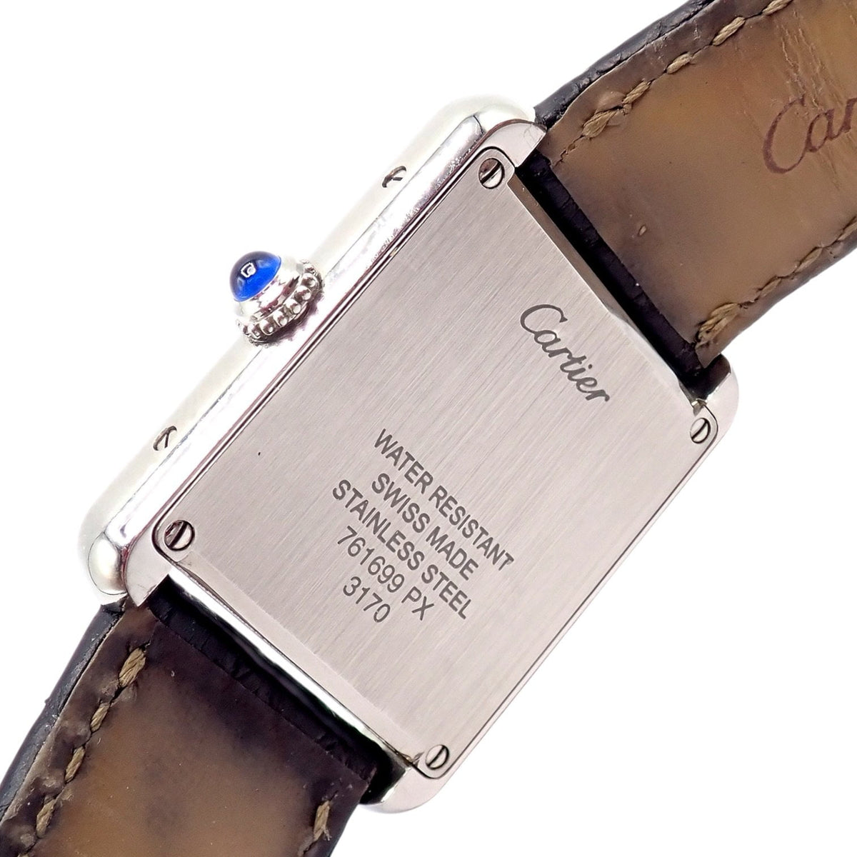 Cartier Jewelry & Watches:Watches, Parts & Accessories:Watches:Wristwatches Rare! Cartier Tank SS Solo Piano Dial Watch 2011 Box + Papers Ref W5200018