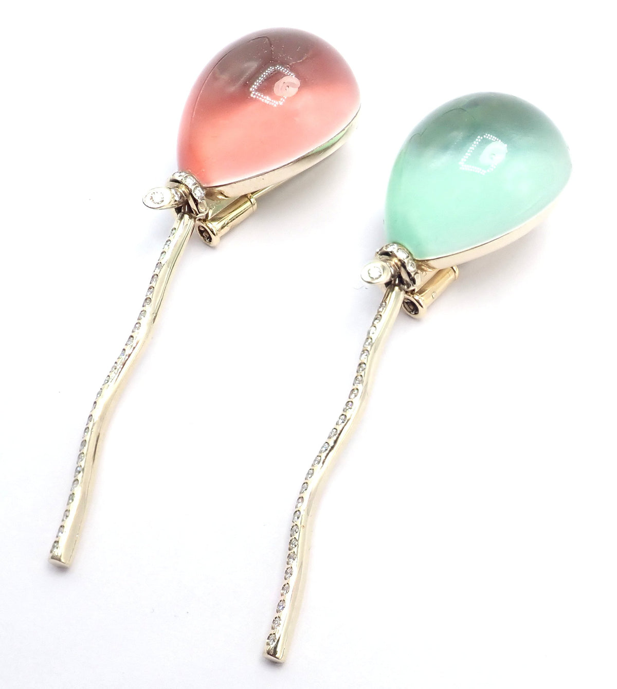 Vhernier Jewelry & Watches:Fine Jewelry:Brooches & Pins Authentic! Vhernier Pallocini 18k White Gold Diamond Set Of Two Pins Brooch
