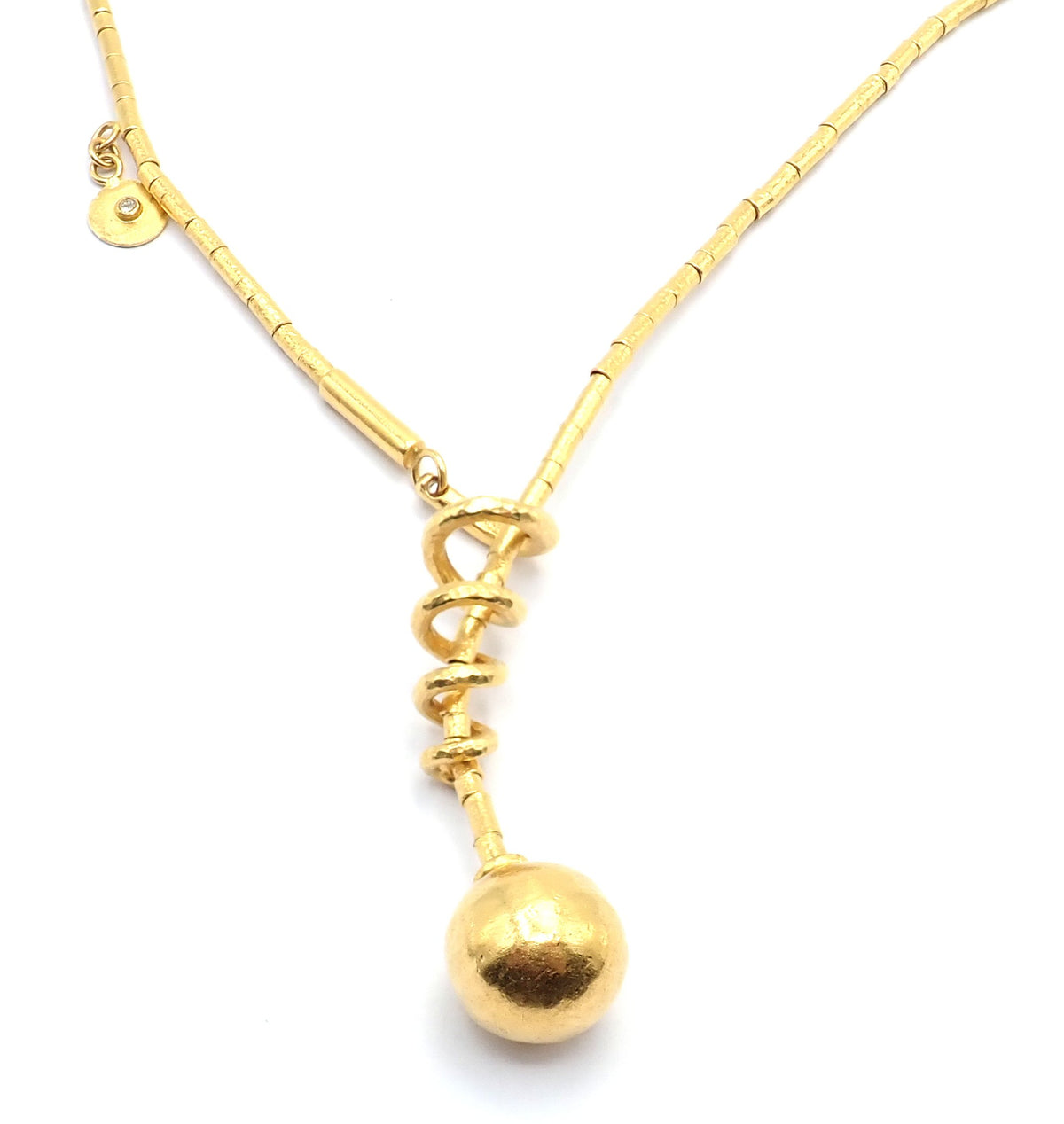 Gurhan Jewelry & Watches:Fine Jewelry:Necklaces & Pendants Authentic! Gurhan Vertigo 24k Yellow Gold Ruby Lariat Beaded Spiral Necklace