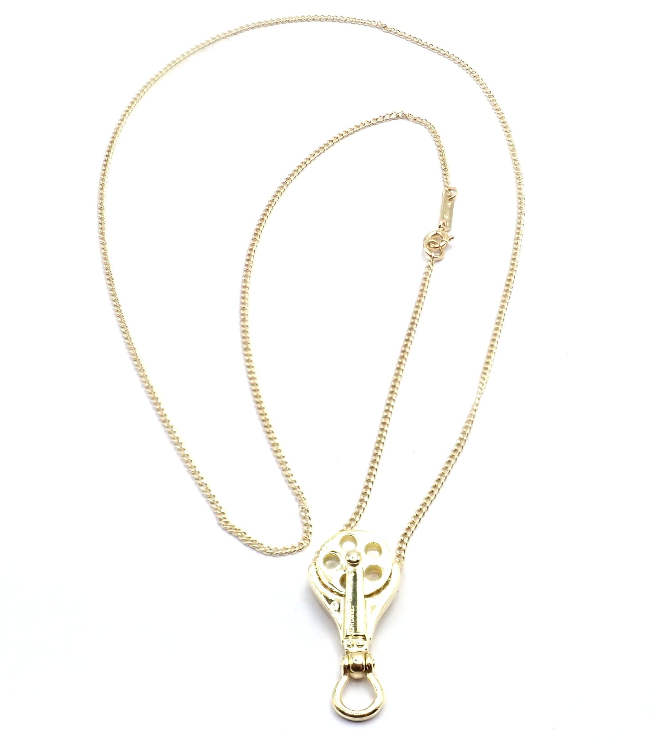 Vintage! Tiffany & Co Ralph Lauren 18k Yellow Gold Pulley Pendant Necklace | Fortrove