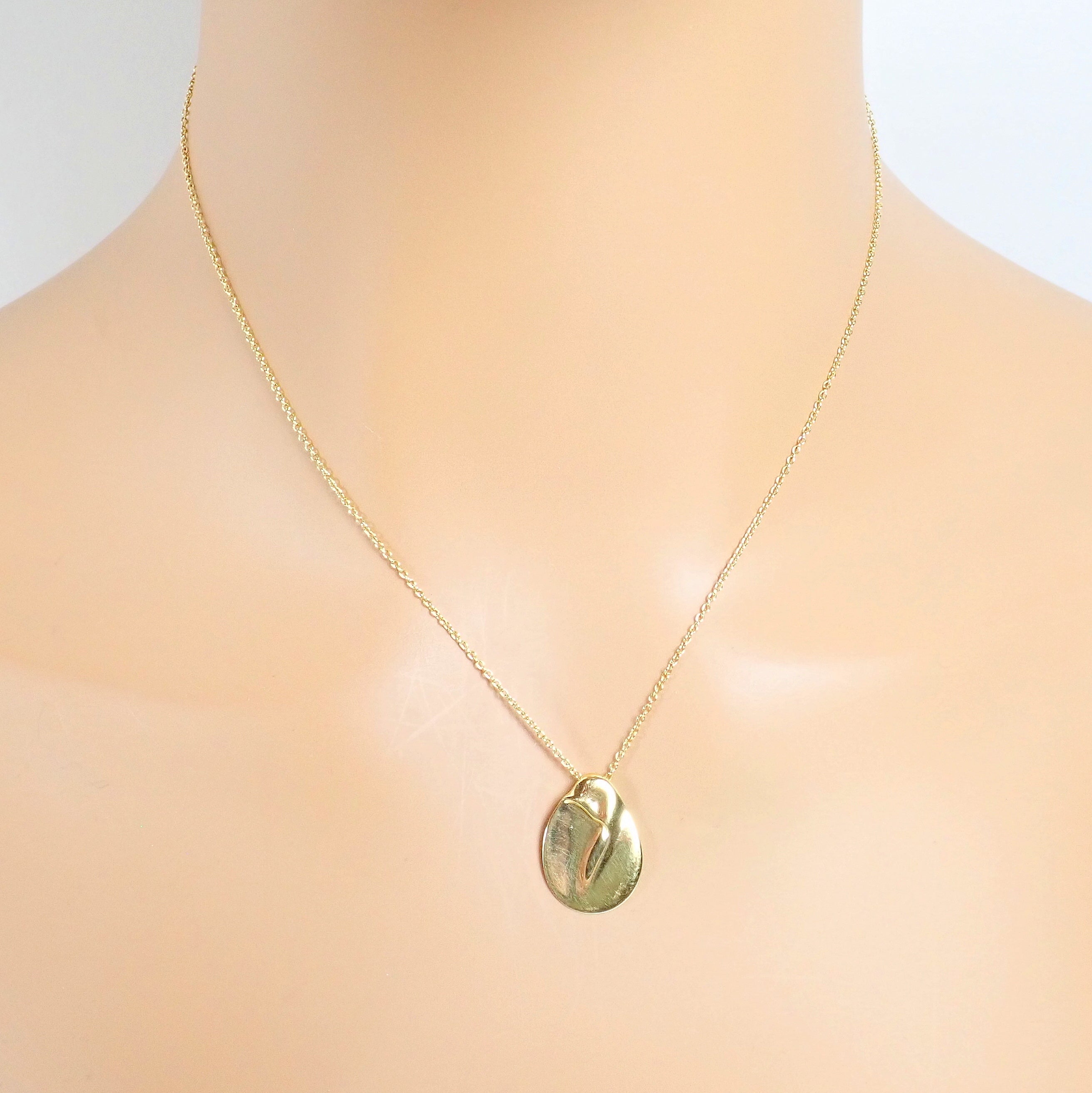 Tiffany & Co. Jewelry & Watches:Fine Jewelry:Necklaces & Pendants Tiffany & Co Peretti 18k Yellow Gold Madonna Medium Pendant Chain Necklace