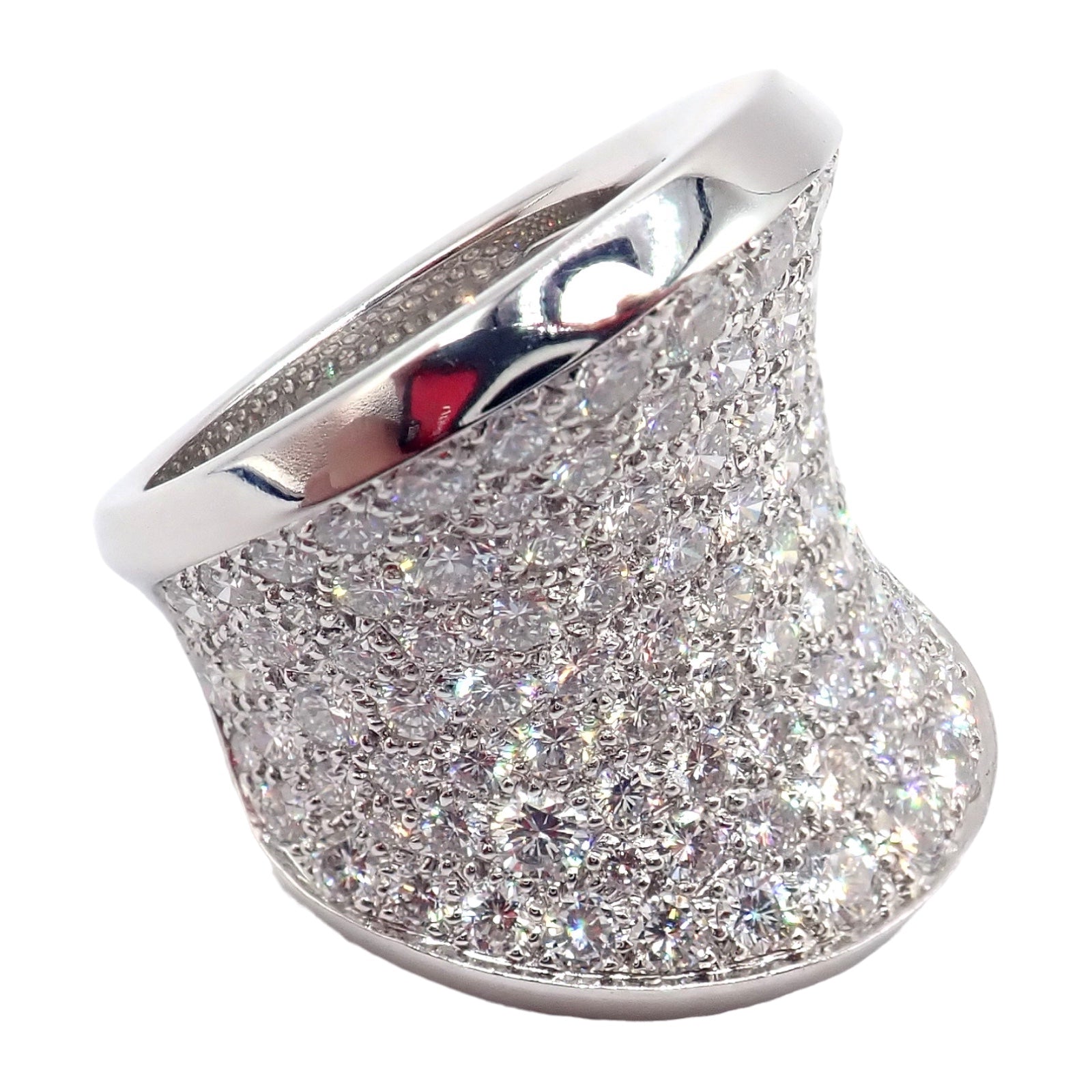 Cartier Jewelry & Watches:Fine Jewelry:Rings Cartier Chalice 18k White Gold Diamond Large Ring Paper