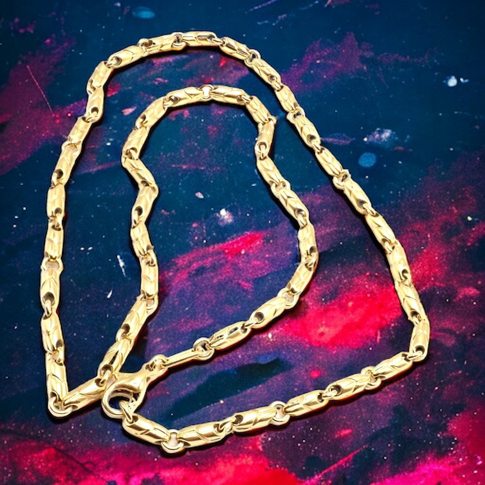 Authentic! Bvlgari Bulgari Passodopio 18k Yellow Gold 20.75" Link Chain Necklace