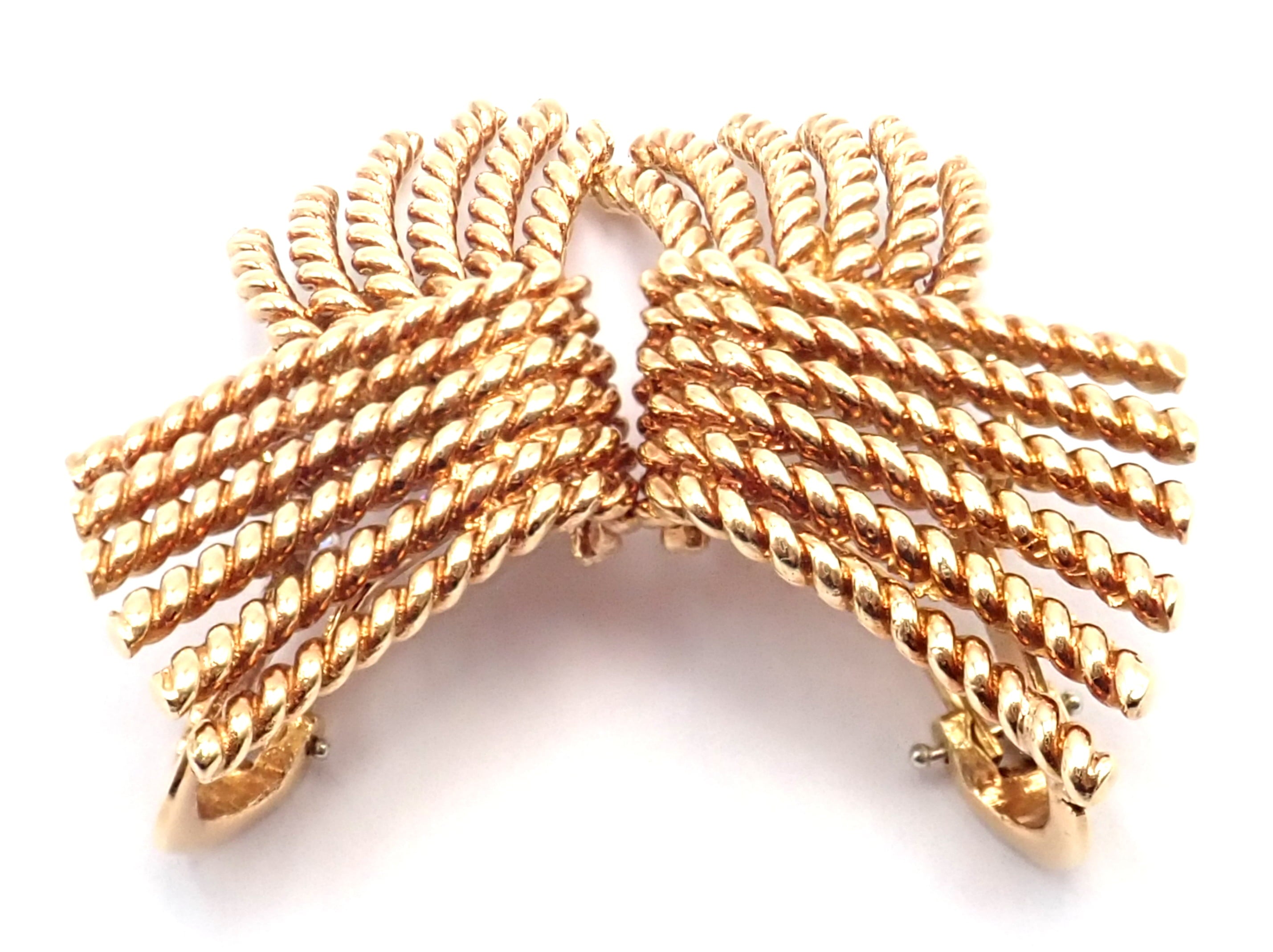 Tiffany & Co. Jewelry & Watches:Fine Jewelry:Earrings Authentic! Tiffany & Co Jean Schlumberger 18k Yellow Gold Rope Earrings