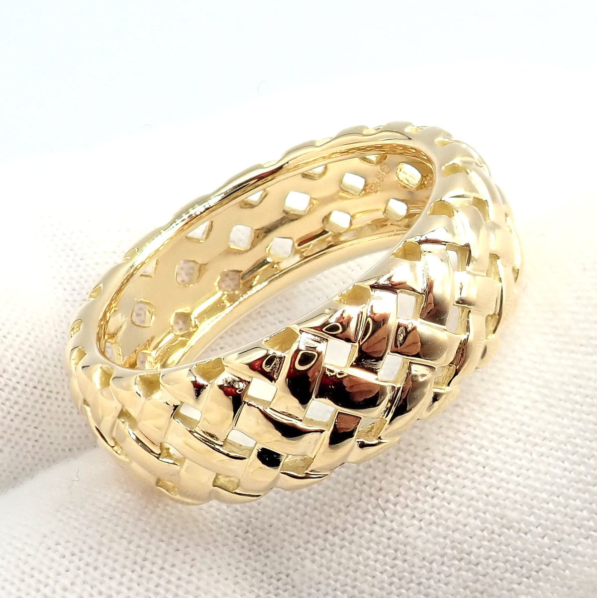 Tiffany & Co. Jewelry & Watches:Fine Jewelry:Rings Tiffany & Co. 18k Yellow Gold 8.7mm Band Vannerie Basket Weave Ring Sz 11