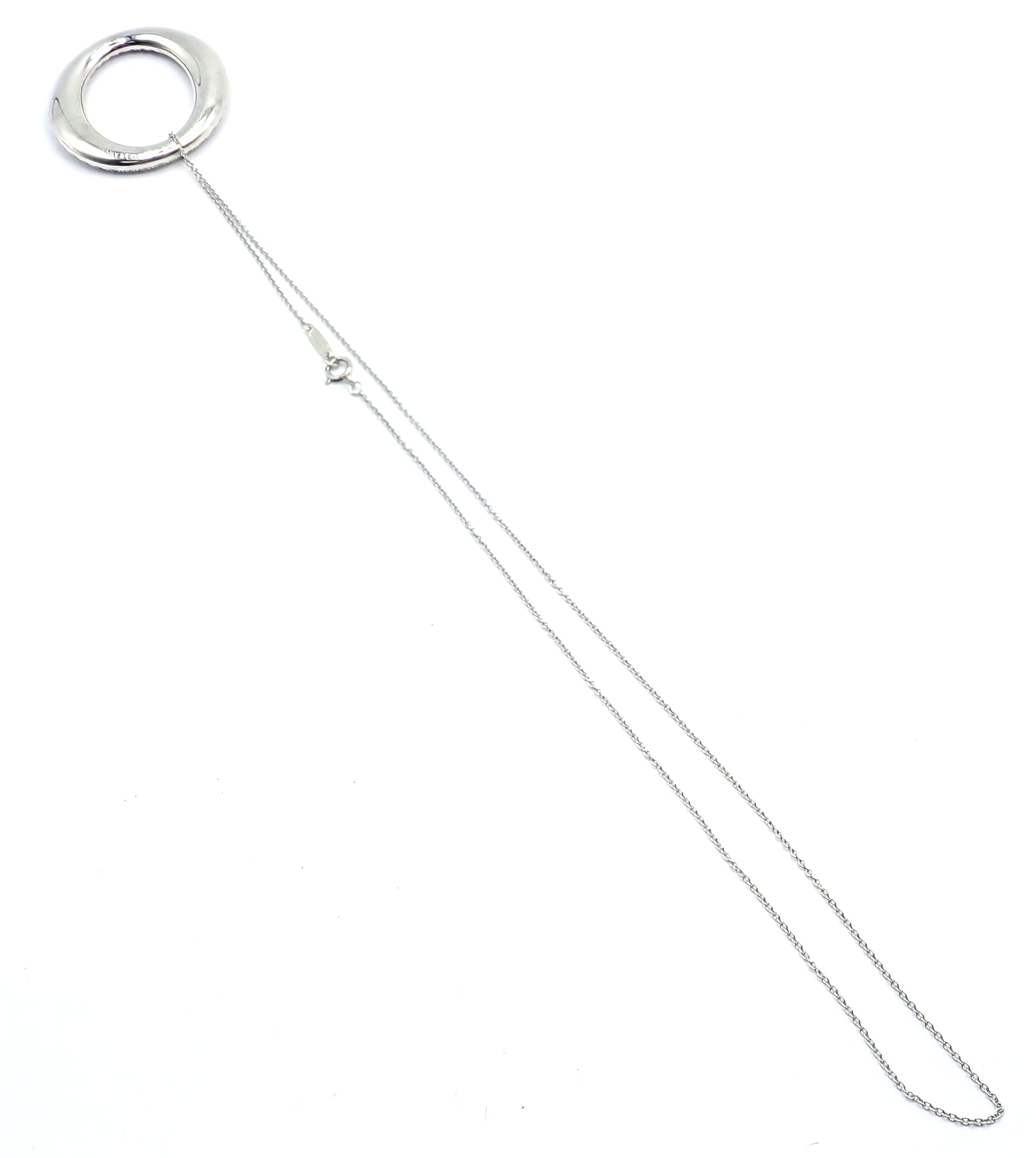 Tiffany & Co Peretti Platinum Diamond Large 35mm Sevillana Pendant Necklace | Fortrove