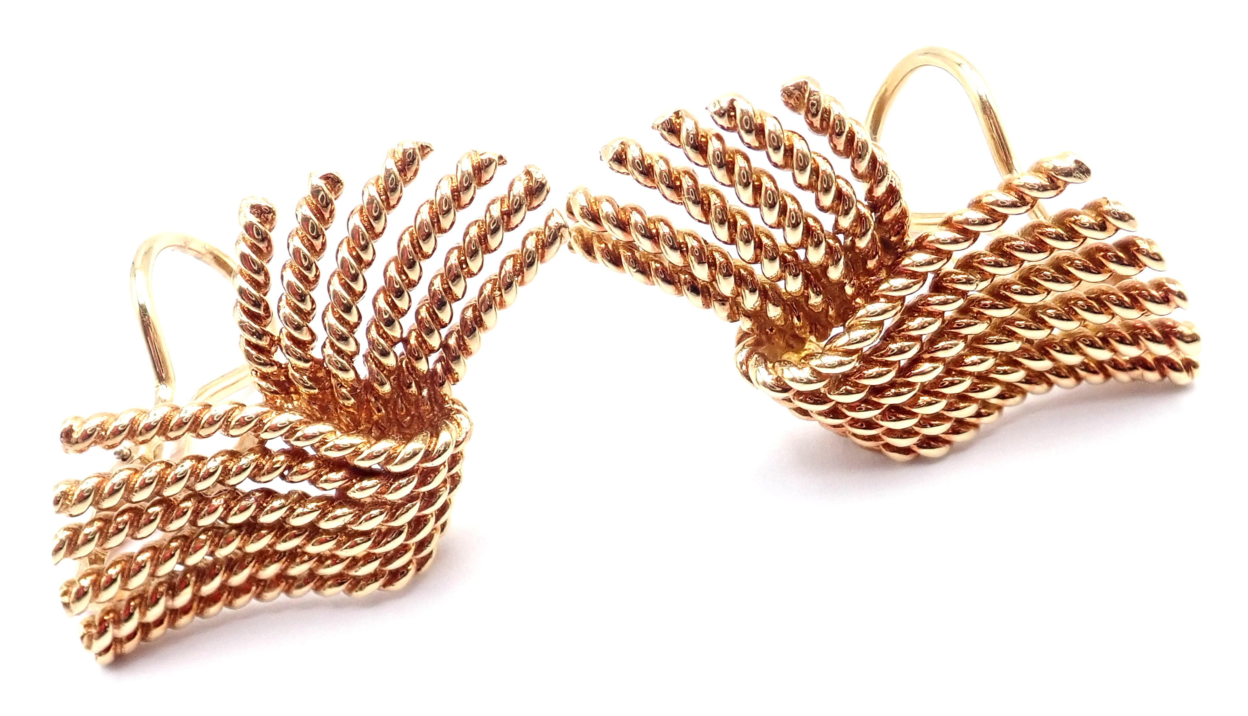 Tiffany & Co. Jewelry & Watches:Fine Jewelry:Earrings Authentic! Tiffany & Co Jean Schlumberger 18k Yellow Gold Rope Earrings