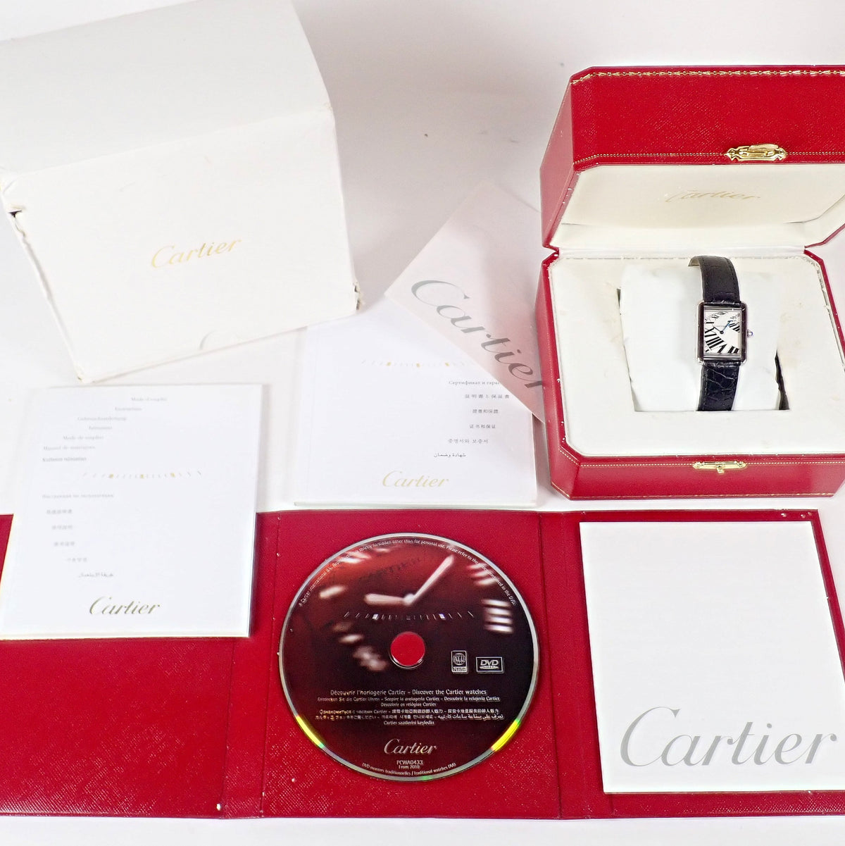Cartier Jewelry & Watches:Watches, Parts & Accessories:Watches:Wristwatches Rare! Cartier Tank SS Solo Piano Dial Watch 2011 Box + Papers Ref W5200018