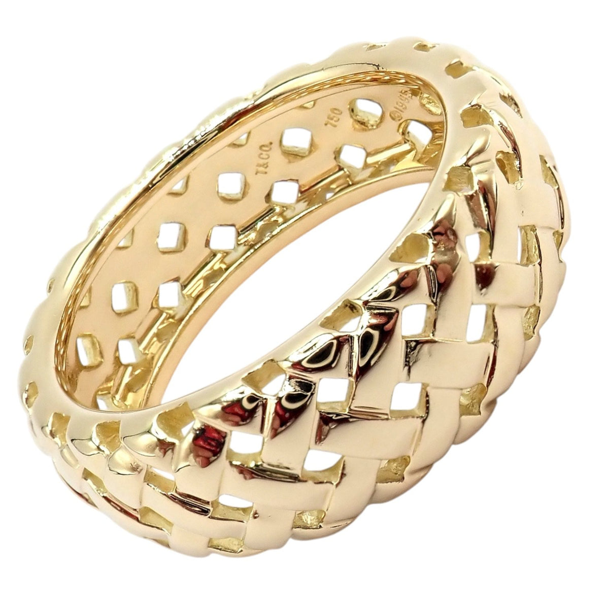 Tiffany & Co. Jewelry & Watches:Fine Jewelry:Rings Tiffany & Co. 18k Yellow Gold 8.7mm Band Vannerie Basket Weave Ring Sz 11