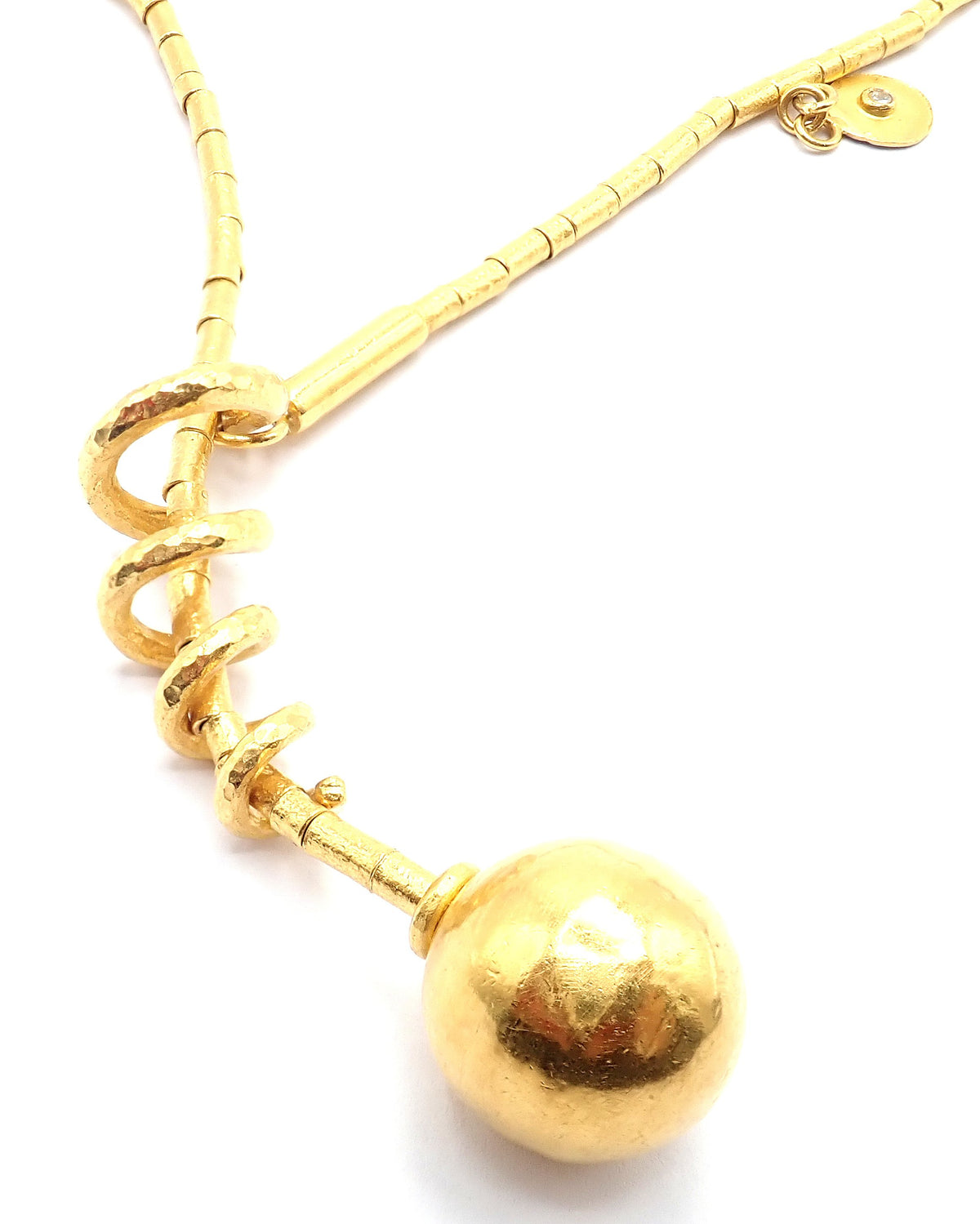 Gurhan Jewelry & Watches:Fine Jewelry:Necklaces & Pendants Authentic! Gurhan Vertigo 24k Yellow Gold Ruby Lariat Beaded Spiral Necklace