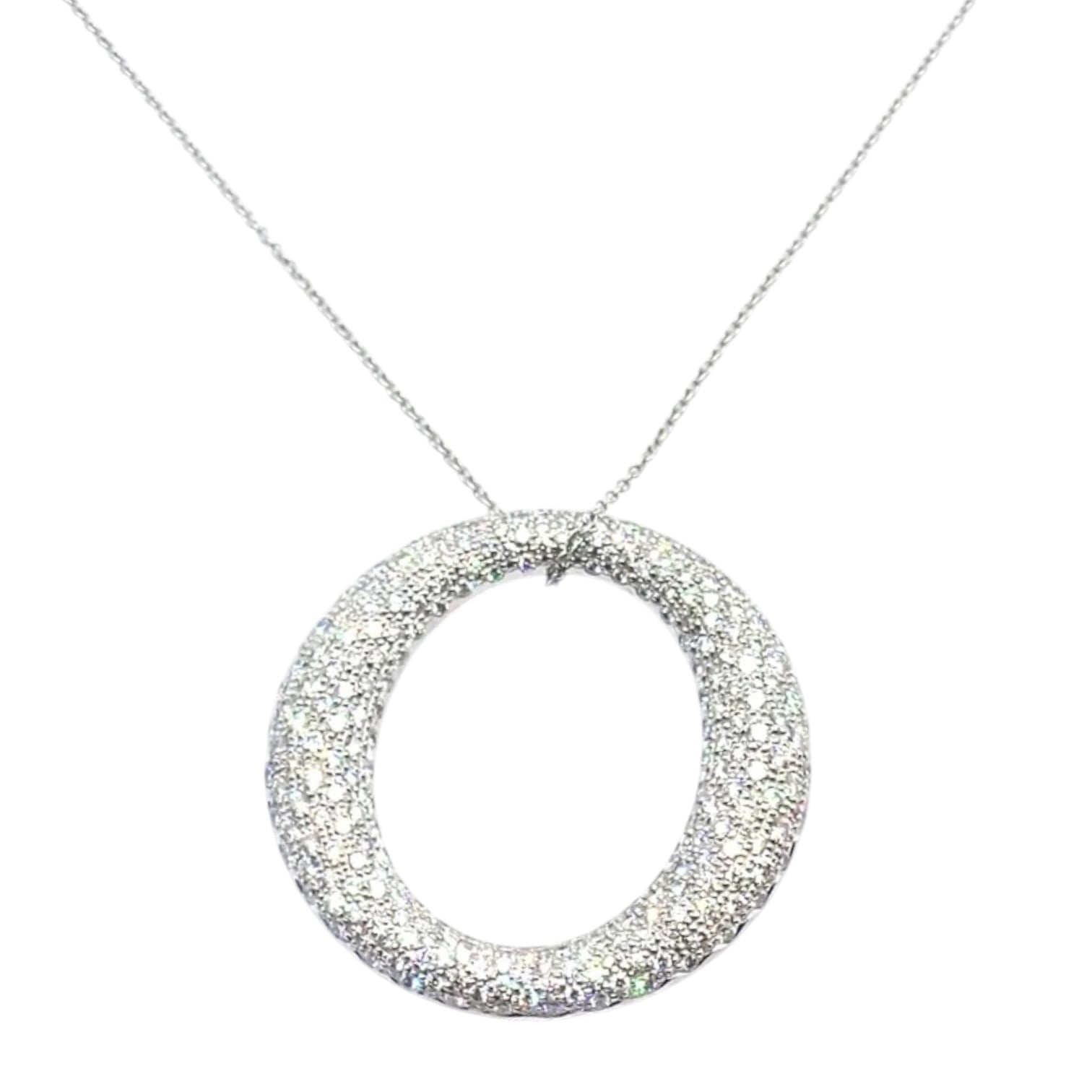 Tiffany & Co. Jewelry & Watches:Fine Jewelry:Necklaces & Pendants Tiffany & Co Peretti Platinum Diamond Large 35mm Sevillana Pendant Necklace