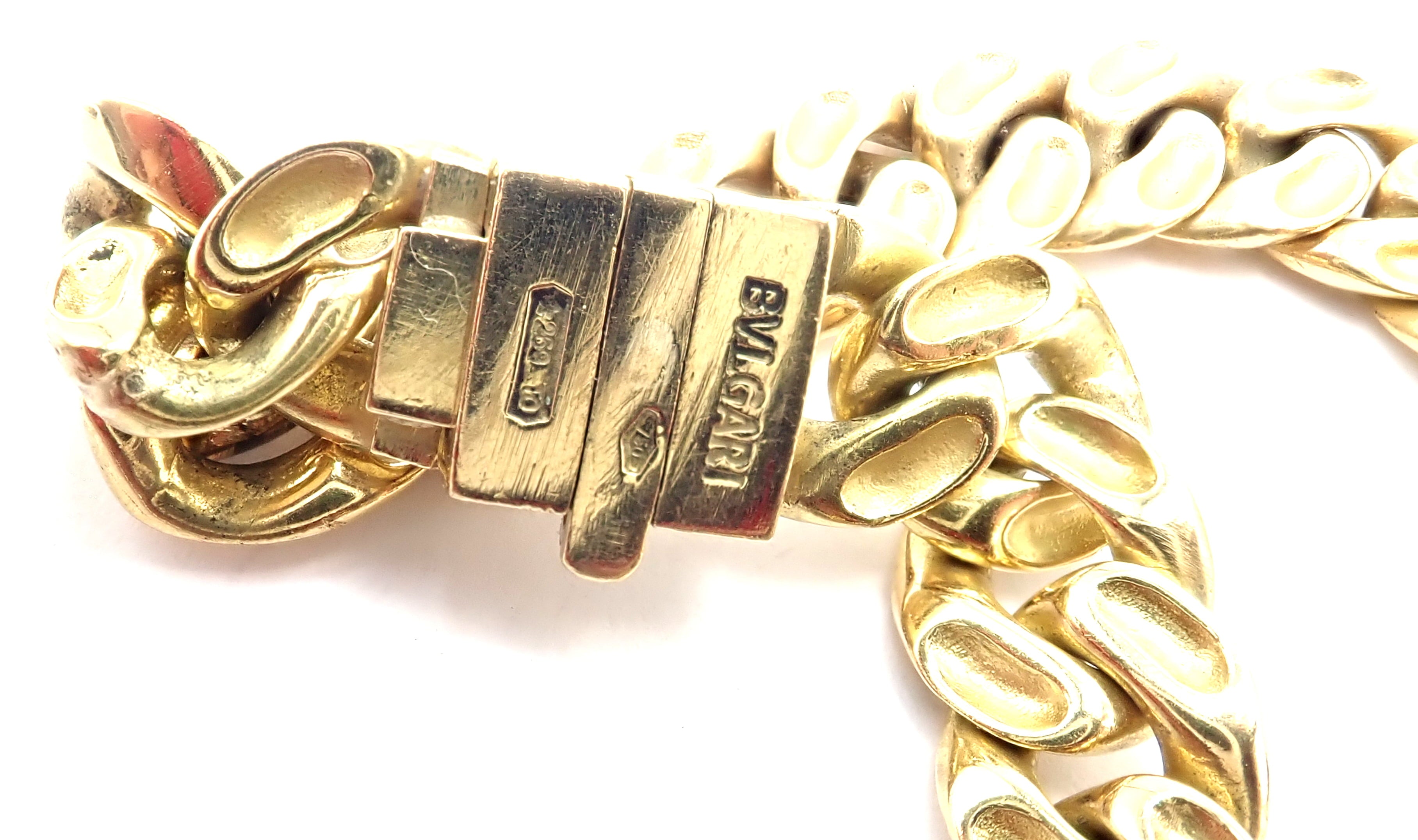 Rare! Vintage Bvlgari Bulgari 18k Yellow Gold Color Stone Link Necklace | Fortrove