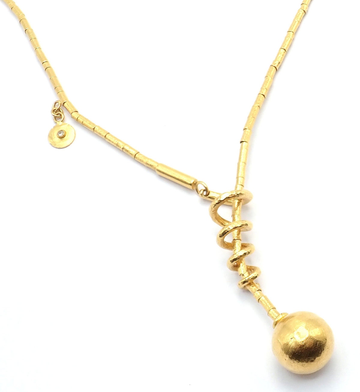 Gurhan Jewelry & Watches:Fine Jewelry:Necklaces & Pendants Authentic! Gurhan Vertigo 24k Yellow Gold Ruby Lariat Beaded Spiral Necklace
