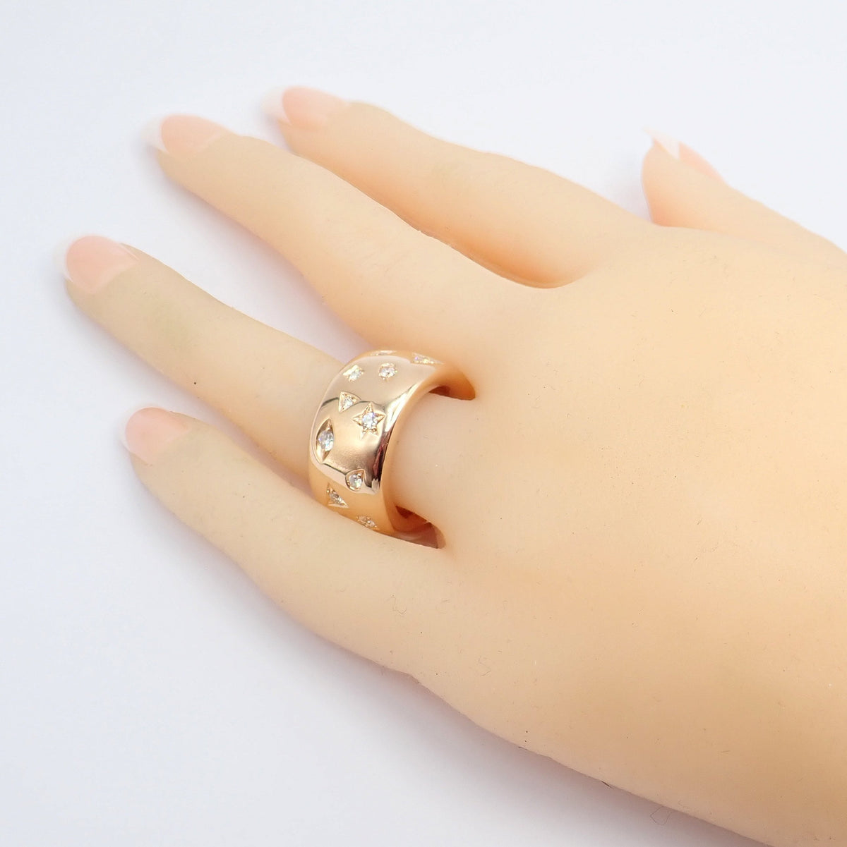 Pomellato Jewelry & Watches:Fine Jewelry:Rings Rare! Pomellato 18k Rose Gold Diamond Wide Band Maxi Iconica Ring 52 6