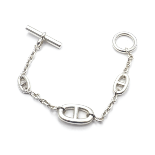 Hermes Jewelry & Watches:Fine Jewelry:Bracelets & Charms Authentic! Hermes Sterling Silver Chaine D'Ancre Toggle Bracelet 6.5"