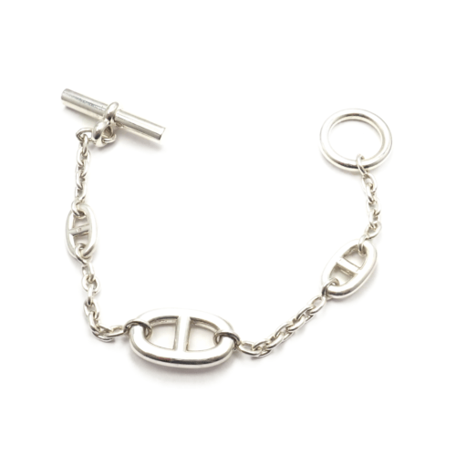 Hermes Jewelry & Watches:Fine Jewelry:Bracelets & Charms Authentic! Hermes Sterling Silver Chaine D'Ancre Toggle Bracelet 6.5"