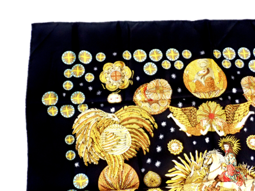 Hermes Clothing, Shoes & Accessories:Women:Women's Accessories:Scarves & Wraps Authentic RARE! Hermes Carre Le Roy Soleil The Sun King Vintage 90cm Silk Scarf