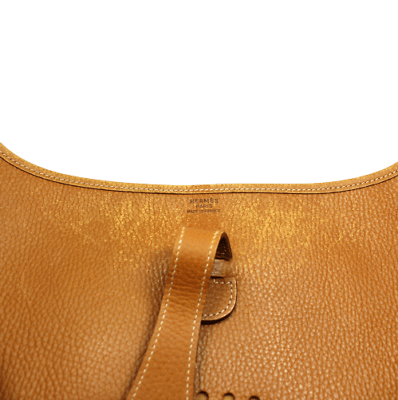 Hermes Clothing, Shoes & Accessories:Women:Women's Bags & Handbags Authentic! Hermes Evelyne Natural Tan Clemence Leather GM Handbag Purse