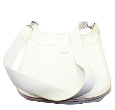 Hermes Clothing, Shoes & Accessories:Women:Women's Bags & Handbags Authentic! Hermes Evelyne Parchment White Clemence Leather PM Handbag Purse