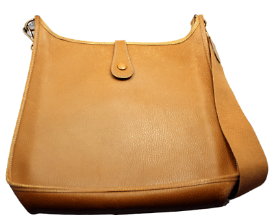 Hermes Clothing, Shoes & Accessories:Women:Women's Bags & Handbags Authentic! Hermes Evelyne Natural Tan Clemence Leather GM Handbag Purse