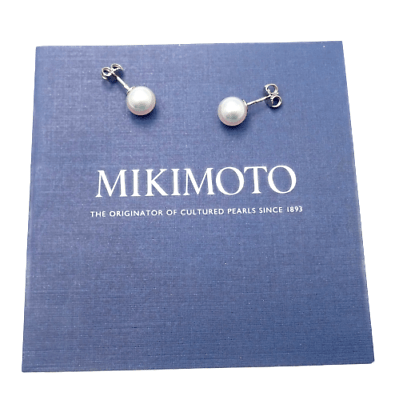 Mikimoto Jewelry & Watches:Fine Jewelry:Earrings Mikimoto 18k White Gold 7.5mm Pearl Stud Earrings Box Papers